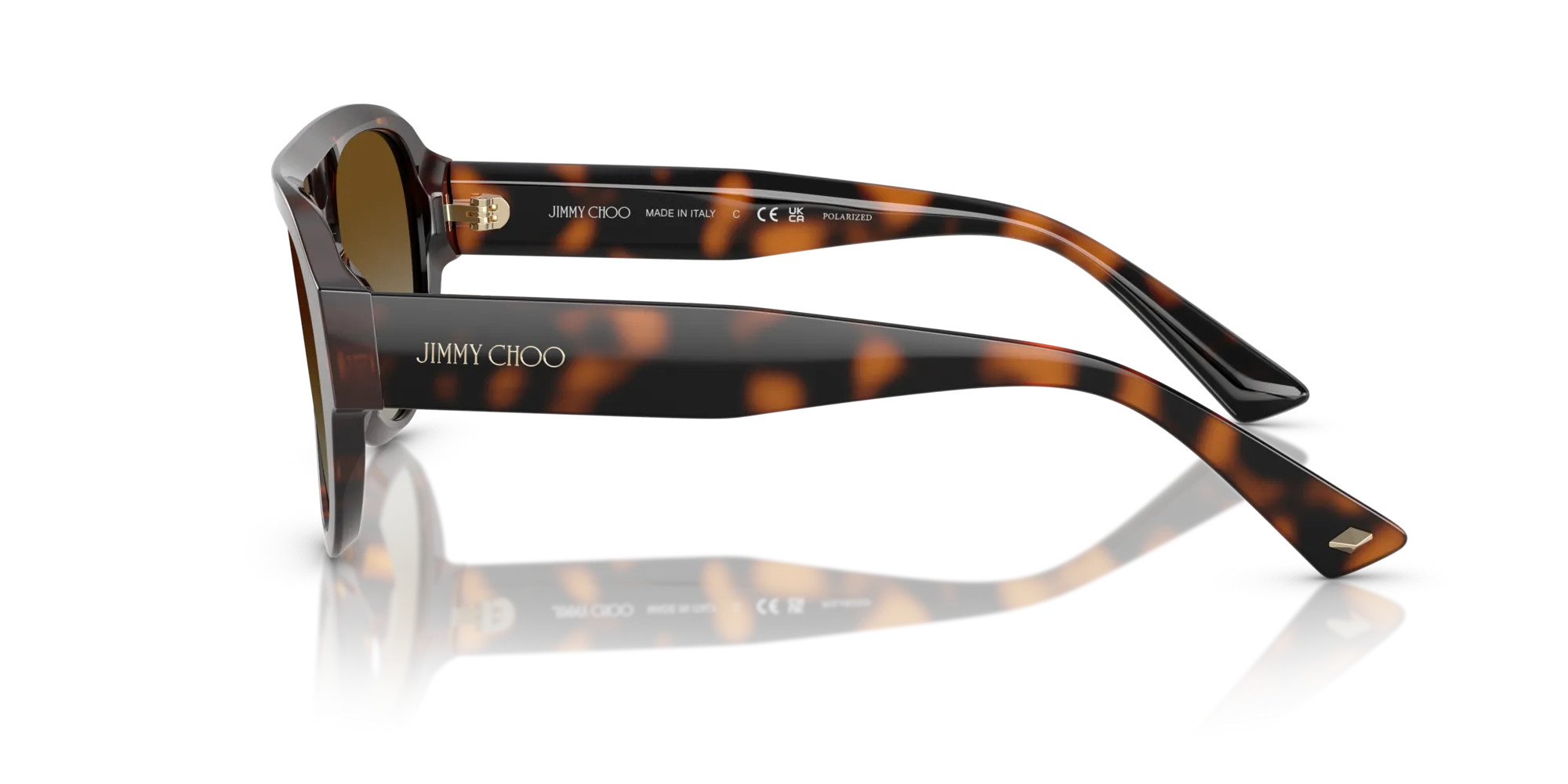 Jimmy Choo JC5027 5002T5 Occhiali da sole Acetato Tartaruga Marrone Pilot Polarizzata - immagine 4