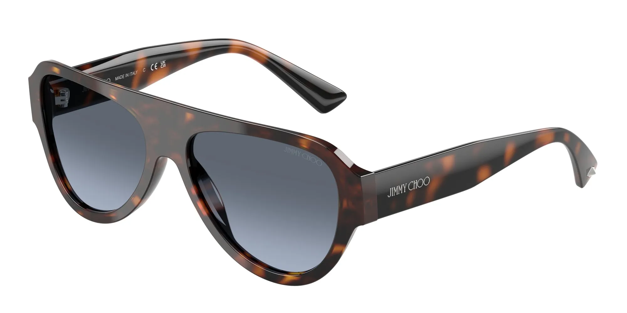 Jimmy Choo JC5027 50028F Occhiali da sole Acetato Tartaruga Blu Pilot Normale Sfumato - immagine 1