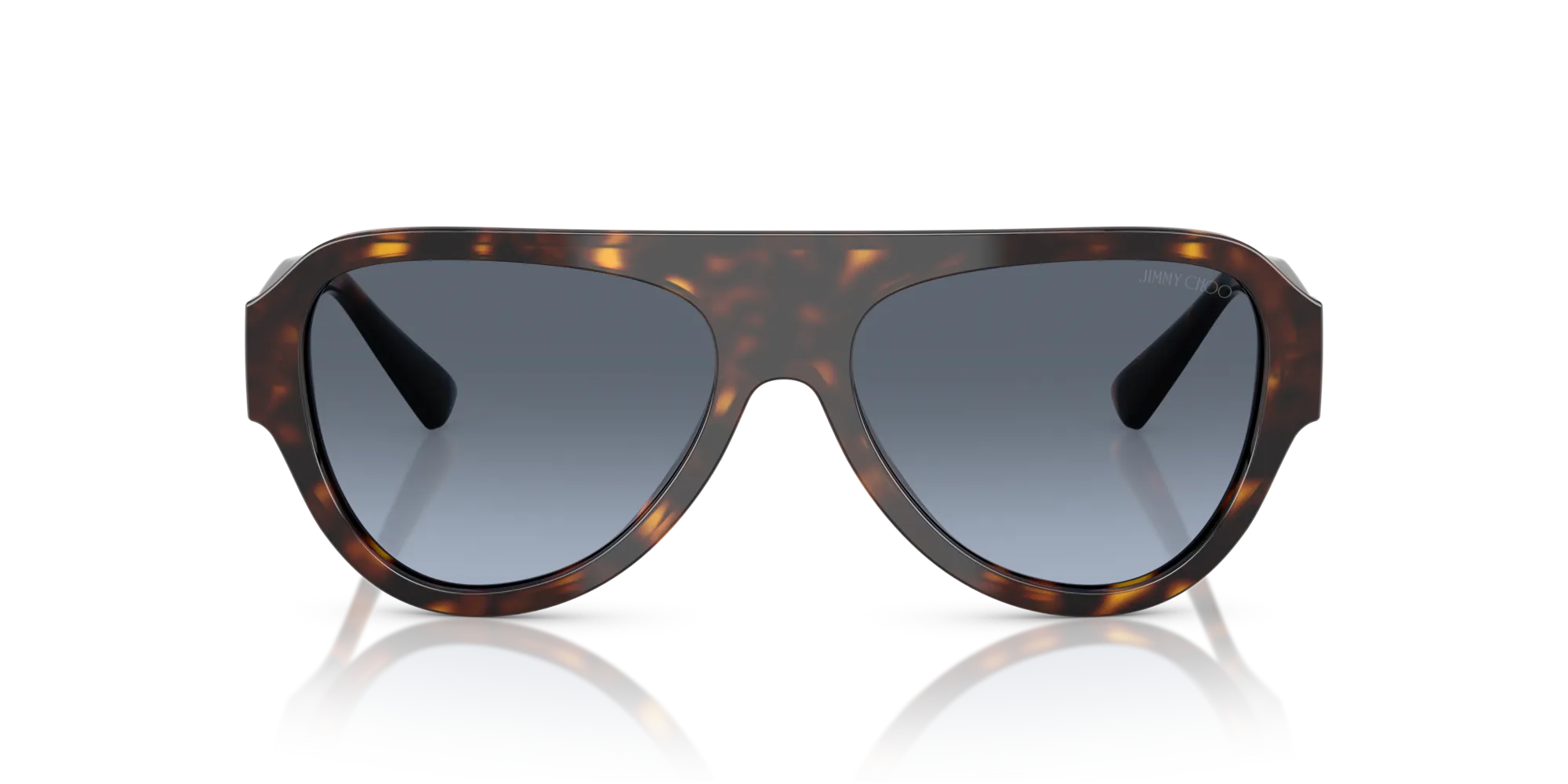 Jimmy Choo JC5027 50028F Occhiali da sole Acetato Tartaruga Blu Pilot Normale Sfumato - immagine 3