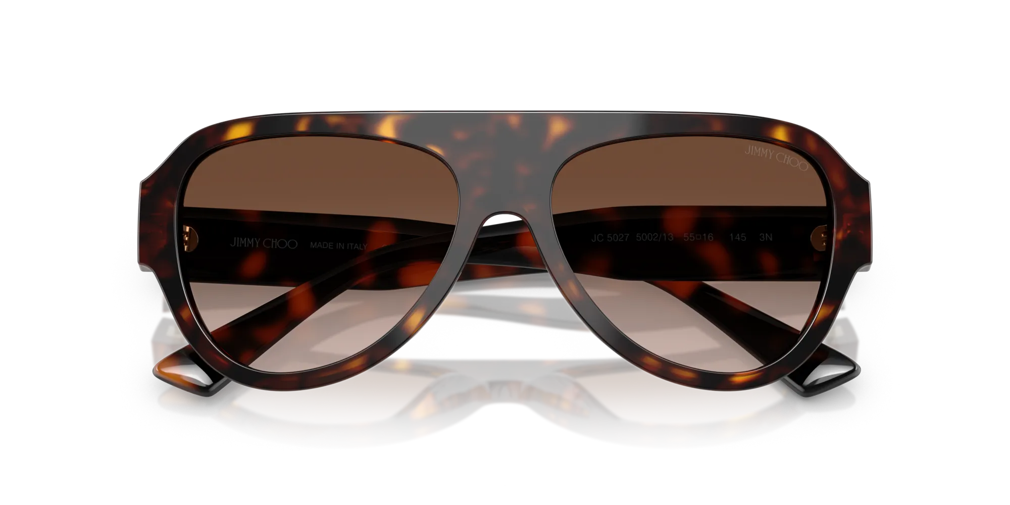 Jimmy Choo JC5027 500213 Occhiali da sole Acetato Tartaruga Marrone Pilot Normale Sfumato - immagine 2
