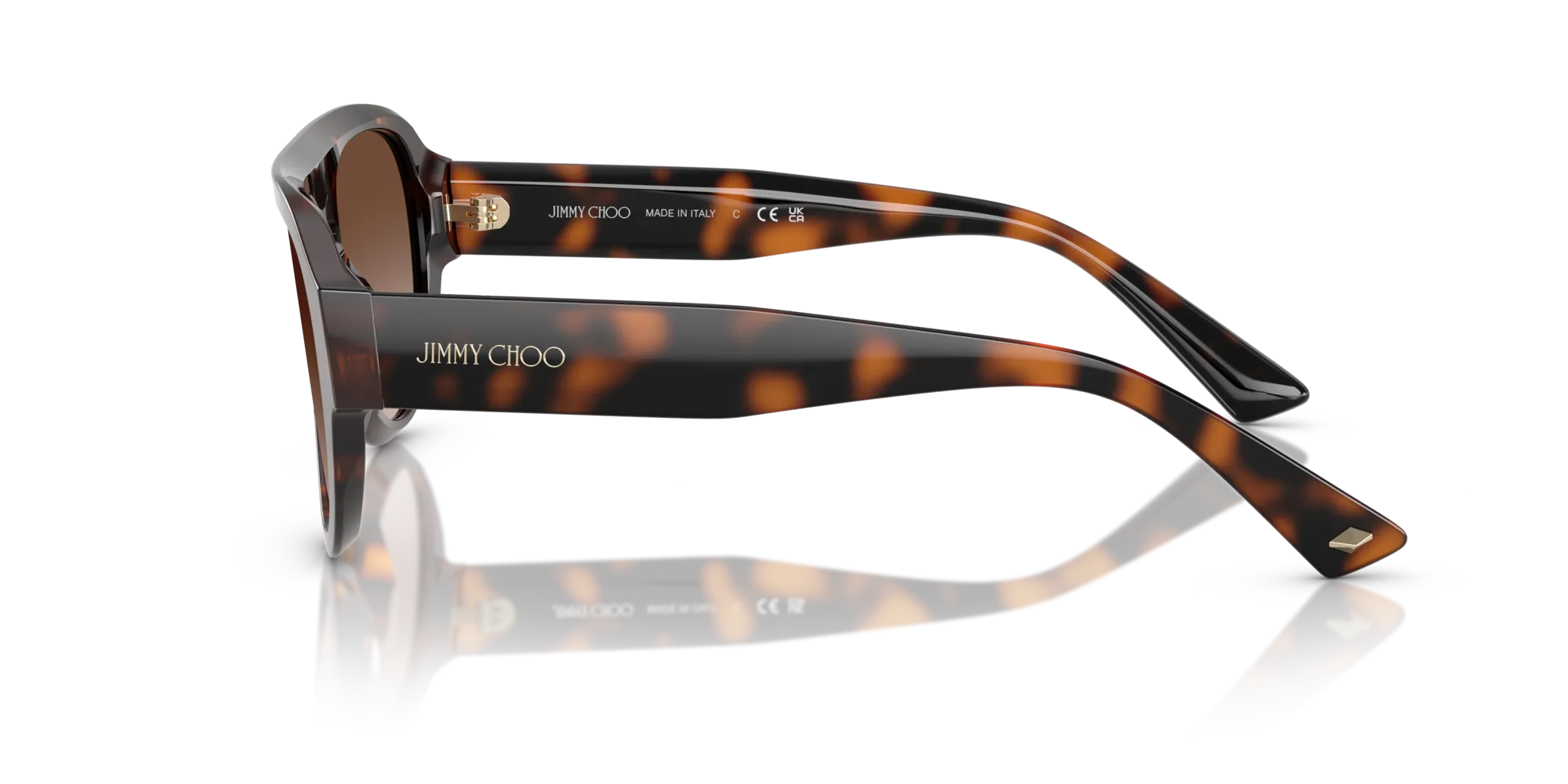 Jimmy Choo JC5027 500213 Occhiali da sole Acetato Tartaruga Marrone Pilot Normale Sfumato - immagine 4