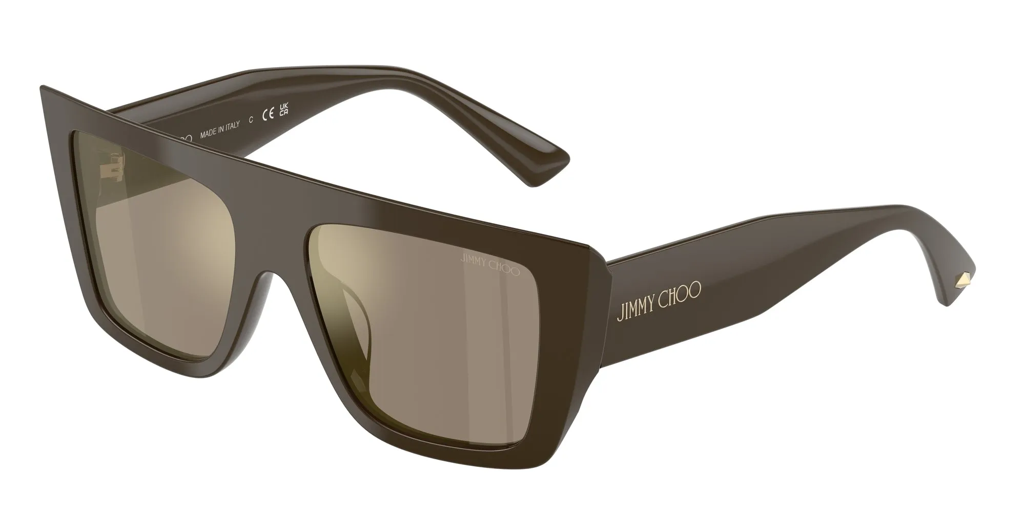 Jimmy Choo JC5026U 50605A Occhiali da sole Acetato Verde Marrone Squadrata Specchiate - immagine 1