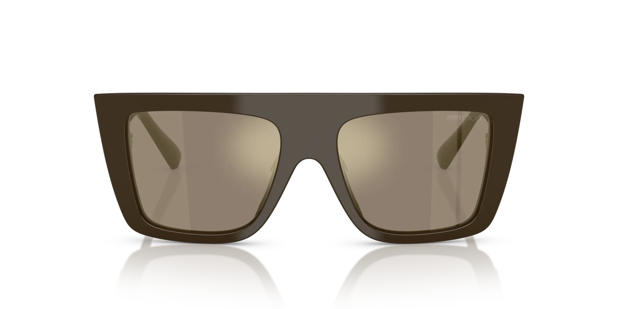 Jimmy Choo JC5026U 50605A Occhiali da sole Acetato Verde Marrone Squadrata Specchiate - immagine 3