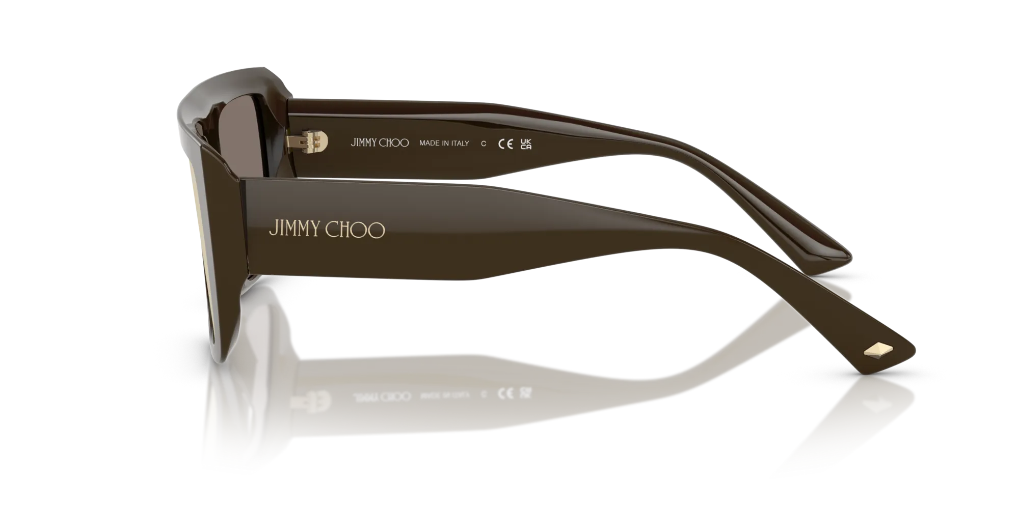 Jimmy Choo JC5026U 50605A Occhiali da sole Acetato Verde Marrone Squadrata Specchiate - immagine 4