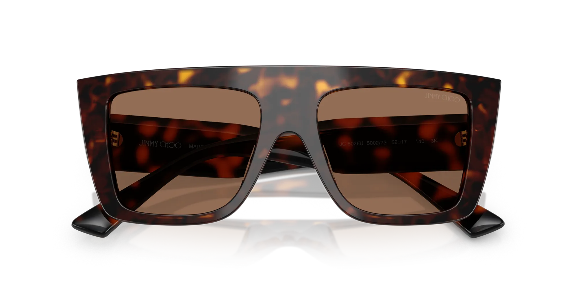 Jimmy Choo JC5026U 500273 Occhiali da sole Acetato Tartaruga Marrone Squadrata Normale - immagine 2