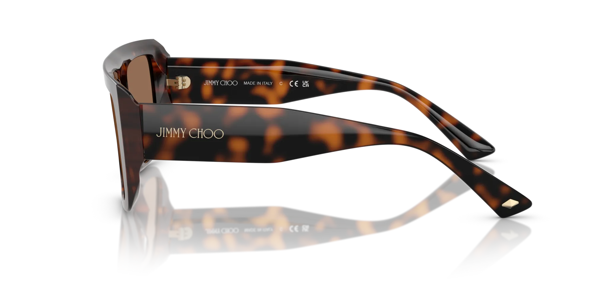 Jimmy Choo JC5026U 500273 Occhiali da sole Acetato Tartaruga Marrone Squadrata Normale - immagine 4
