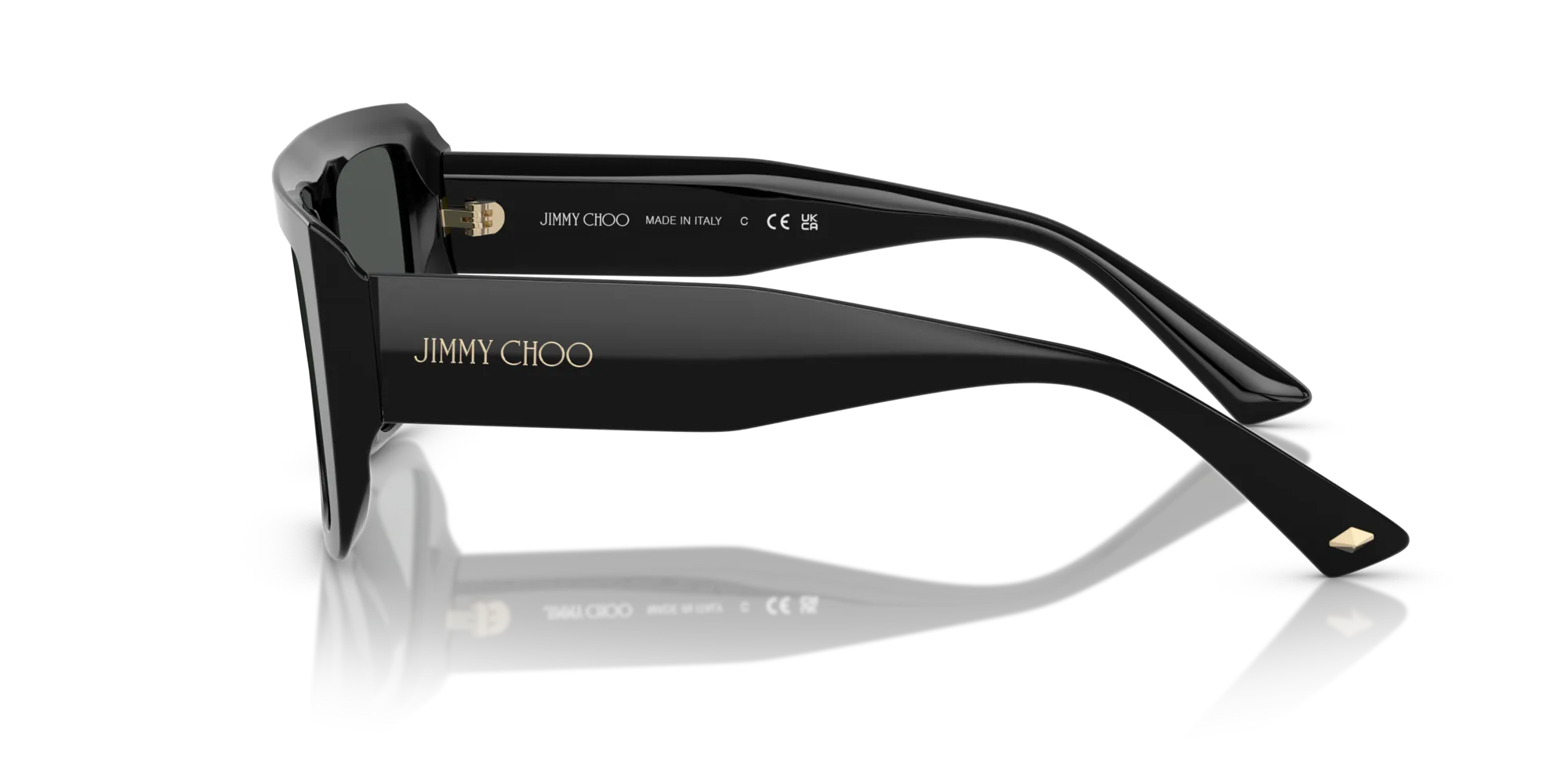 Jimmy Choo JC5026U 500087 Occhiali da sole Acetato Nero Grigio Squadrata Normale - immagine 4