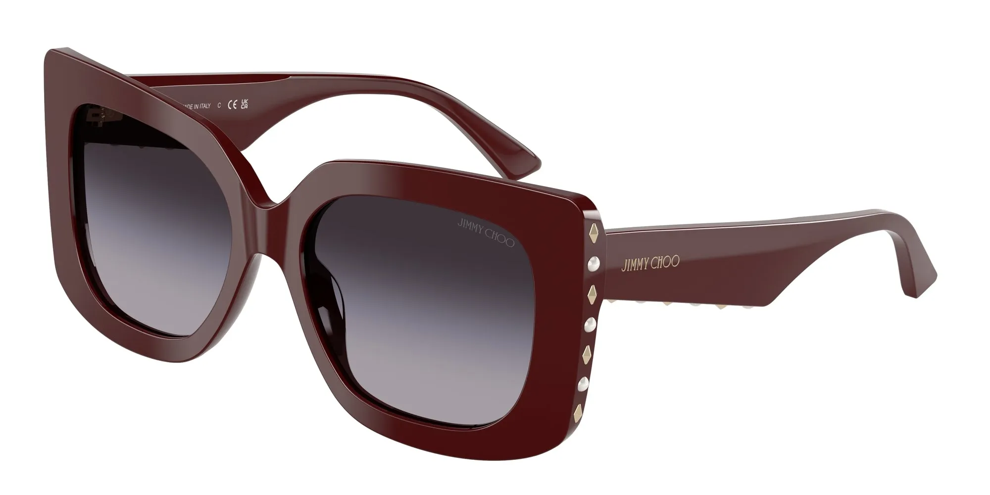 Jimmy Choo JC5025H 50578G Occhiali da sole Acetato Rosso Grigio Farfalla Normale Sfumato - immagine 1
