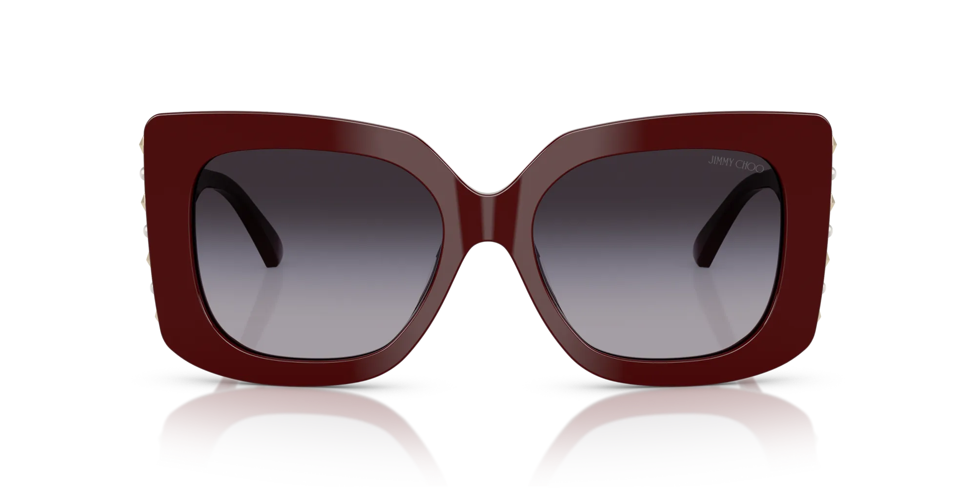 Jimmy Choo JC5025H 50578G Occhiali da sole Acetato Rosso Grigio Farfalla Normale Sfumato - immagine 3