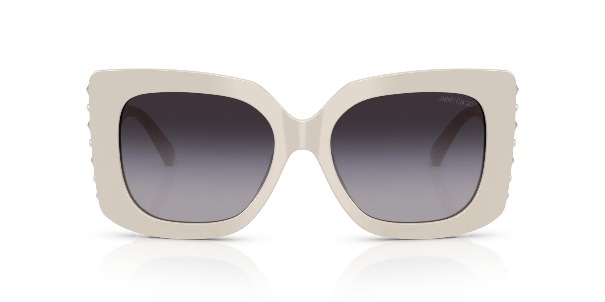 Jimmy Choo JC5025H 50088G Occhiali da sole Acetato Bianco Grigio Farfalla Normale Sfumato - immagine 3