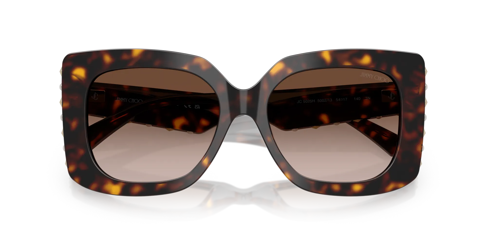Jimmy Choo JC5025H 500213 Occhiali da sole Acetato Tartaruga Marrone Farfalla Normale Sfumato - immagine 2