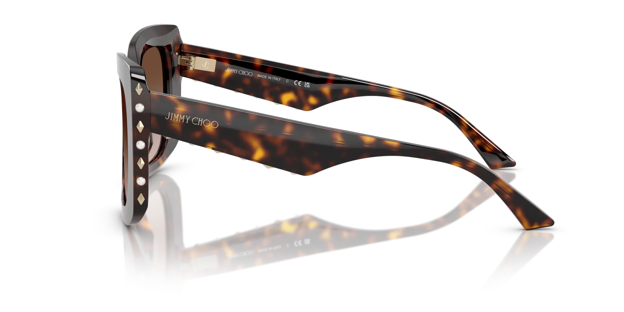 Jimmy Choo JC5025H 500213 Occhiali da sole Acetato Tartaruga Marrone Farfalla Normale Sfumato - immagine 4
