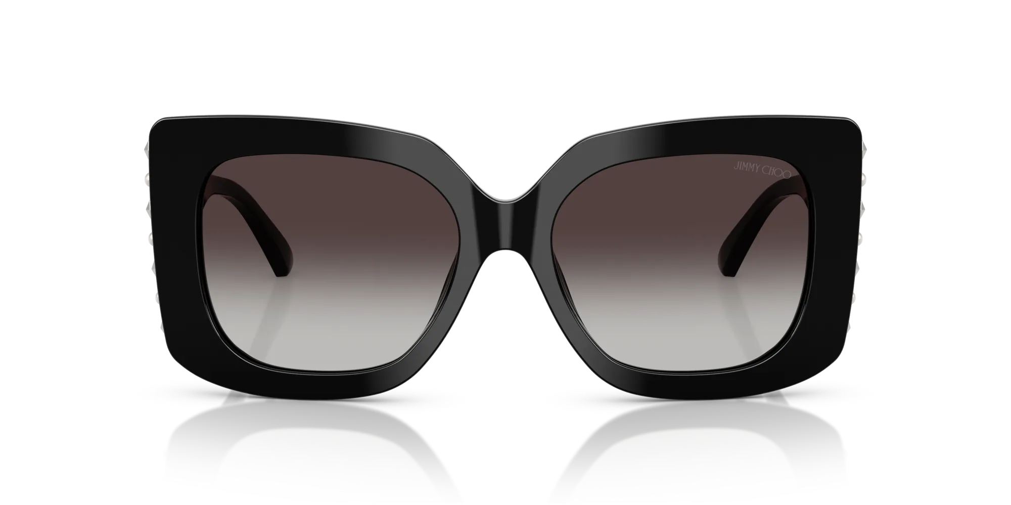 Jimmy Choo JC5025H 50008G Occhiali da sole Acetato Nero Grigio Farfalla Normale Sfumato - immagine 3