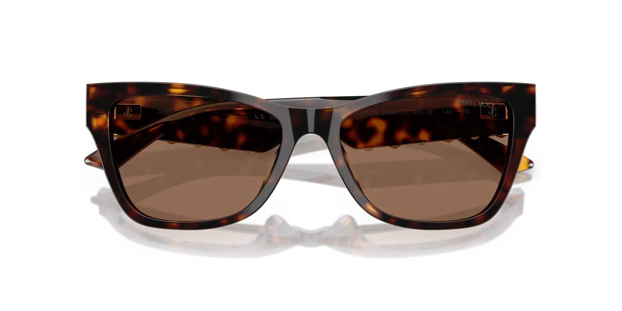 Jimmy Choo JC5024HU 500273 Occhiali da sole Acetato Tartaruga Marrone Pillow Normale - immagine 2