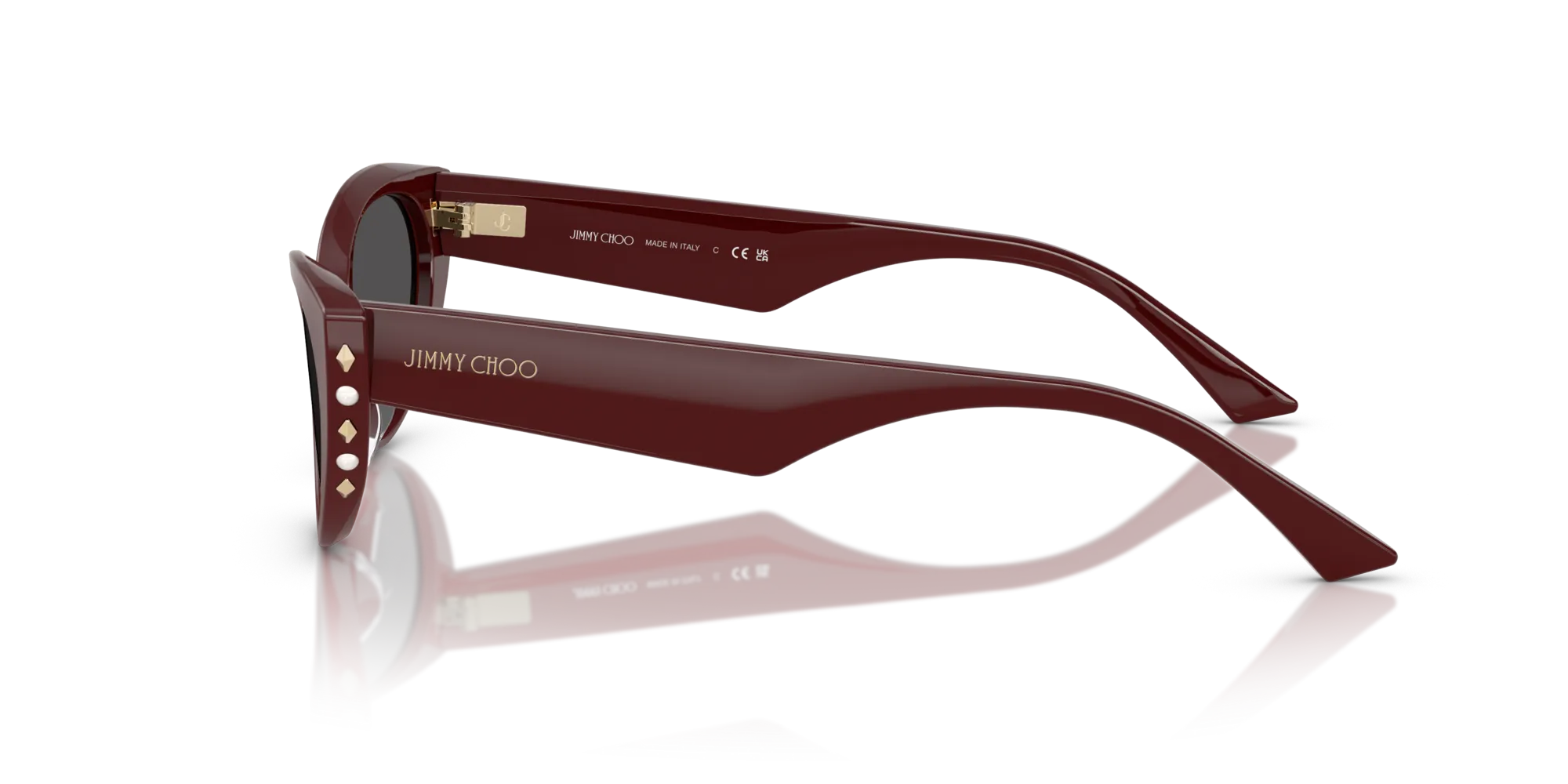 Jimmy Choo JC5023H 505787 Occhiali da sole Acetato Rosso Grigio Cat Eye Normale - immagine 4