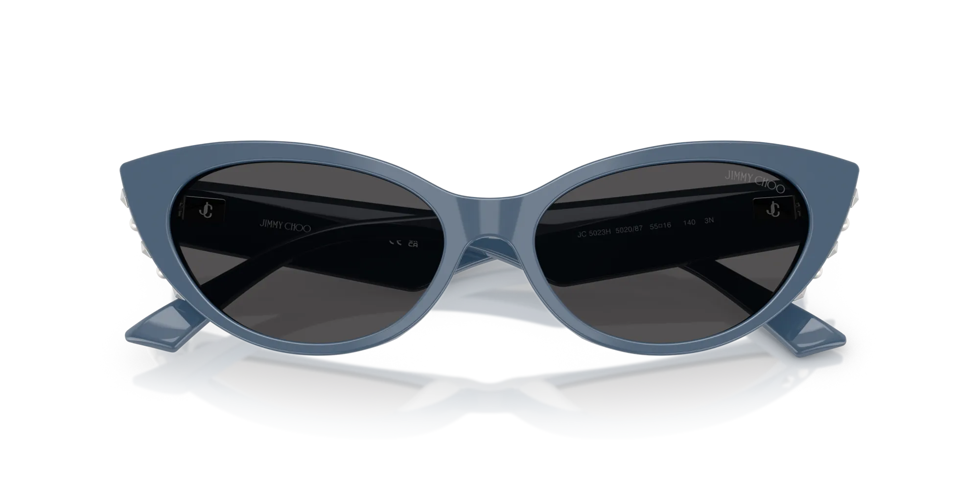 Jimmy Choo JC5023H 502087 Occhiali da sole Acetato Blu Grigio Cat Eye Normale - immagine 2