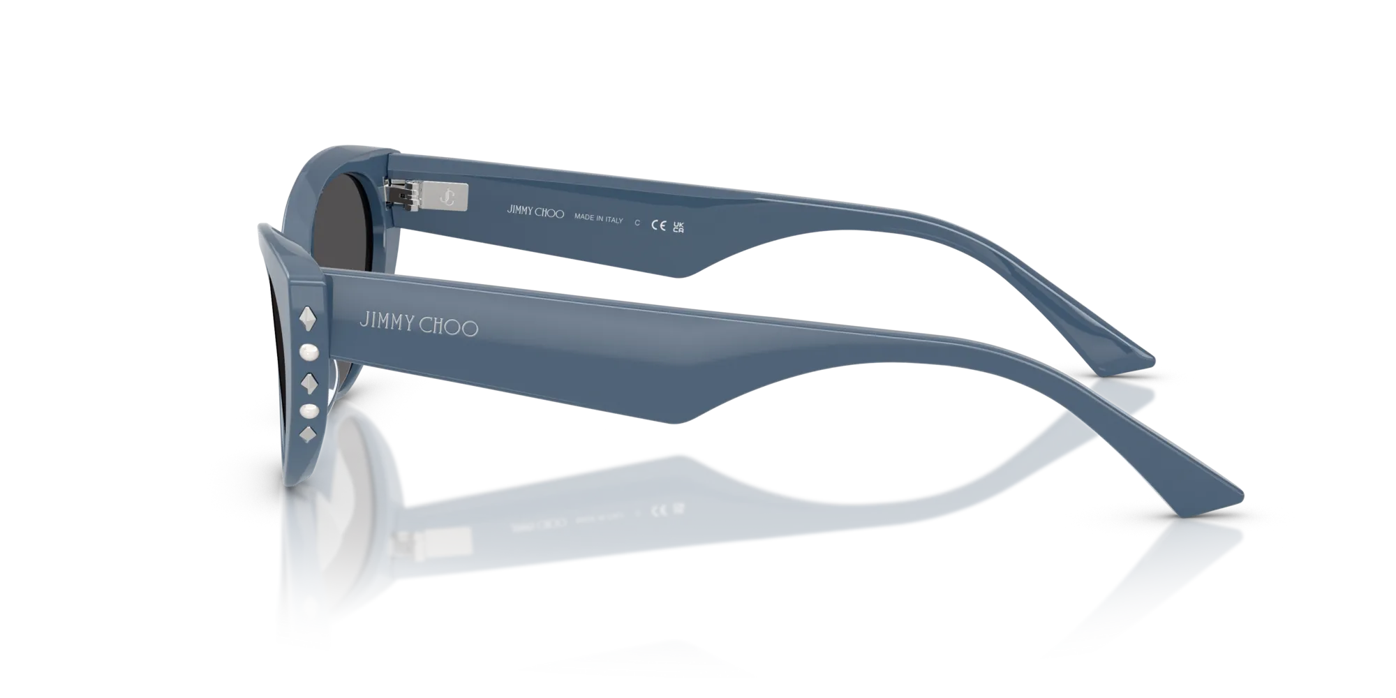 Jimmy Choo JC5023H 502087 Occhiali da sole Acetato Blu Grigio Cat Eye Normale - immagine 4