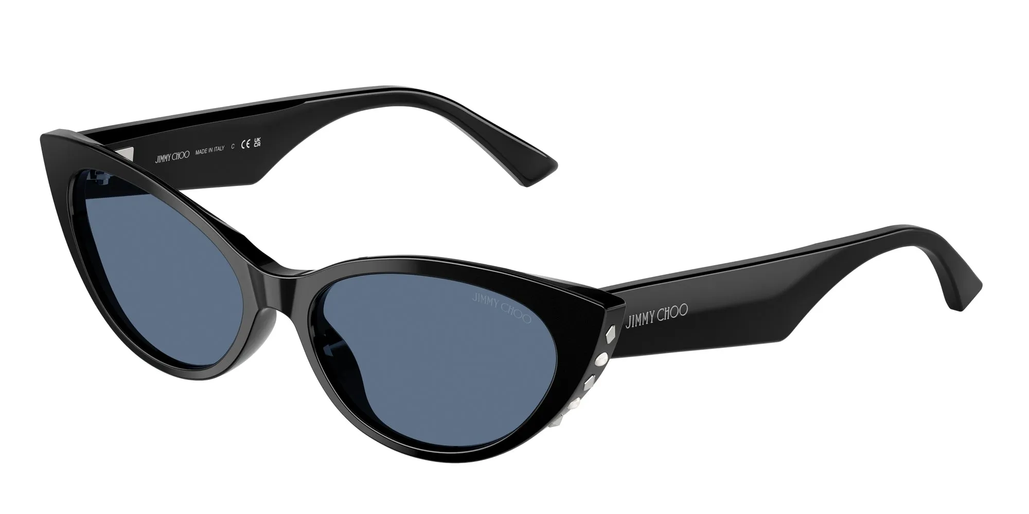 Jimmy Choo JC5023H 501780 Occhiali da sole Acetato Nero Blu Cat Eye Normale - immagine 1