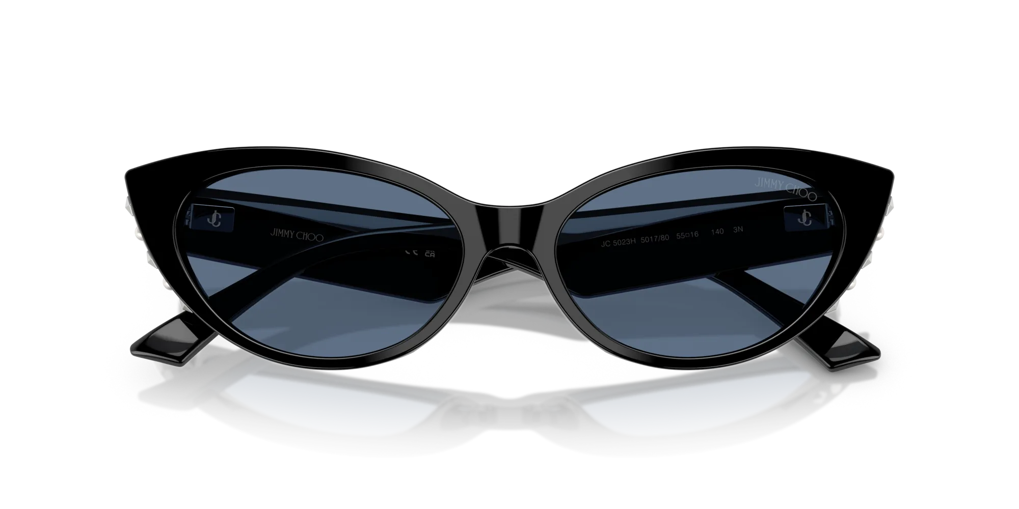 Jimmy Choo JC5023H 501780 Occhiali da sole Acetato Nero Blu Cat Eye Normale - immagine 2