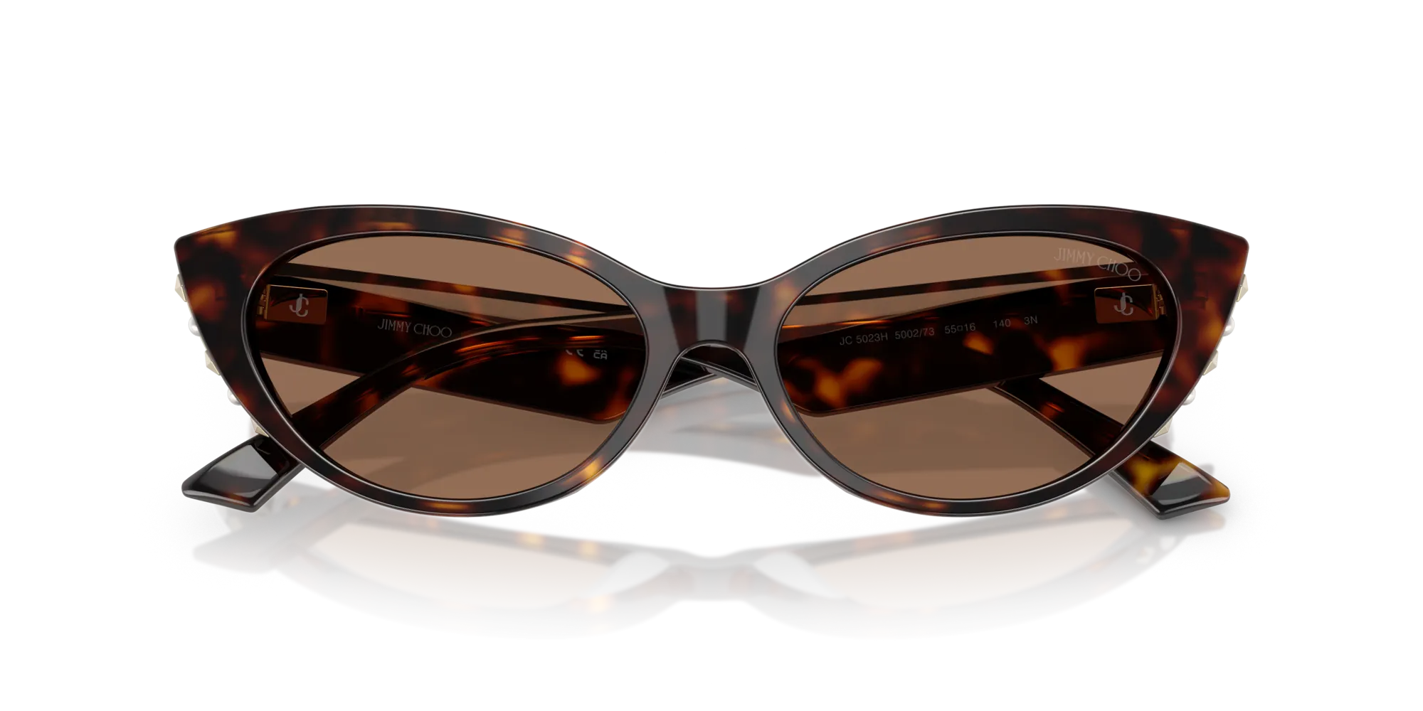 Jimmy Choo JC5023H 500273 Occhiali da sole Acetato Tartaruga Marrone Cat Eye Normale - immagine 2