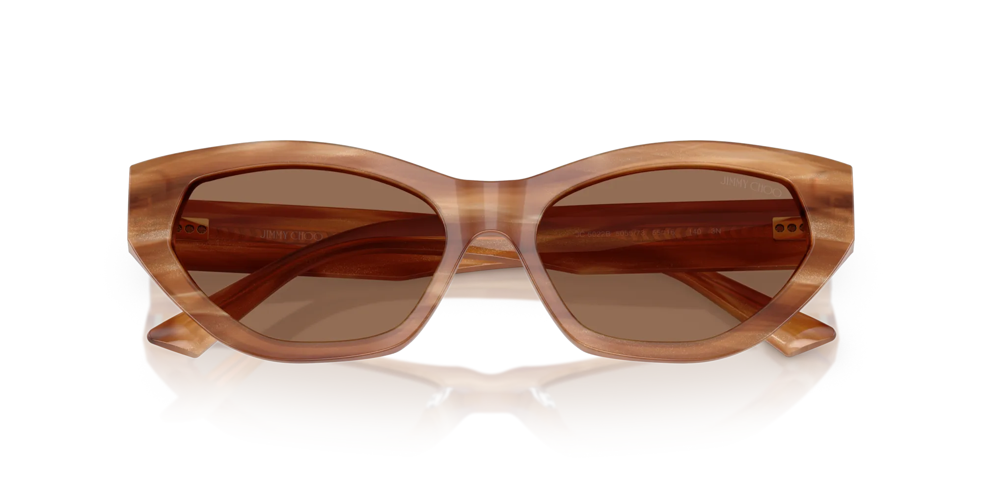 Jimmy Choo JC5022B 505573 Occhiali da sole Acetato Marrone Marrone Cat Eye Normale - immagine 2