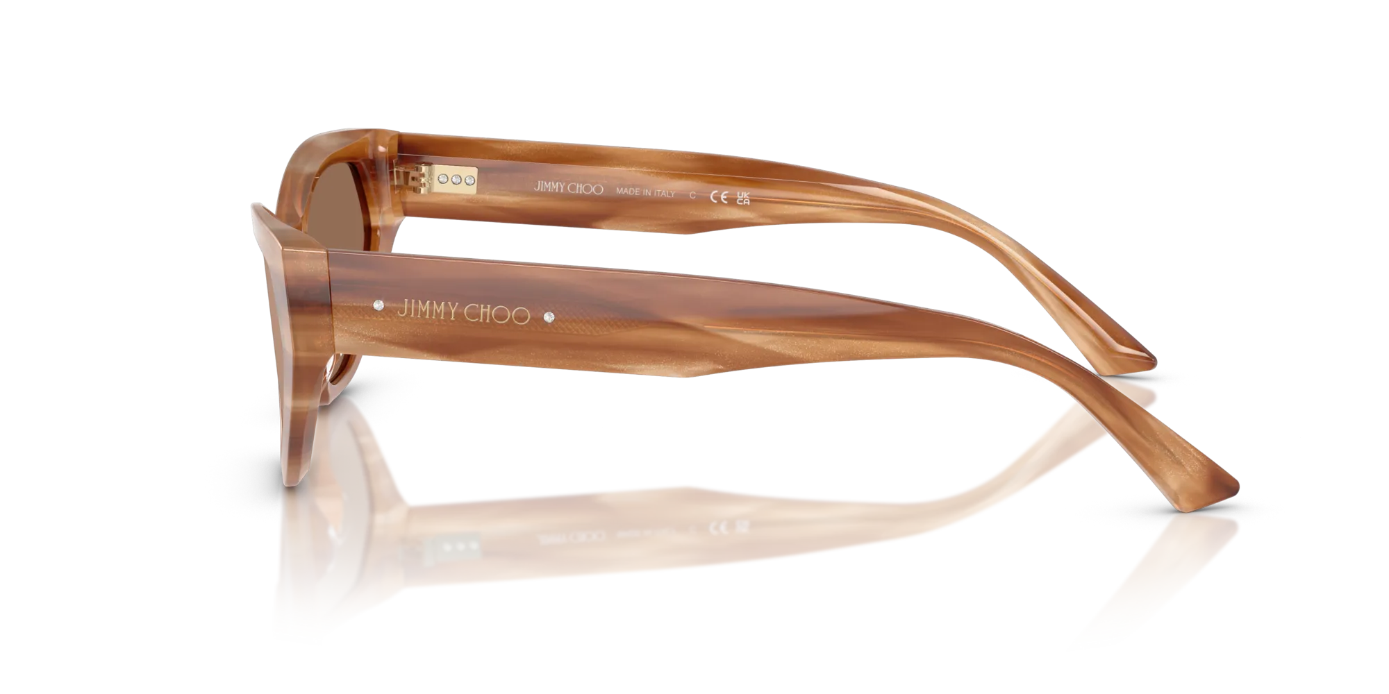 Jimmy Choo JC5022B 505573 Occhiali da sole Acetato Marrone Marrone Cat Eye Normale - immagine 4