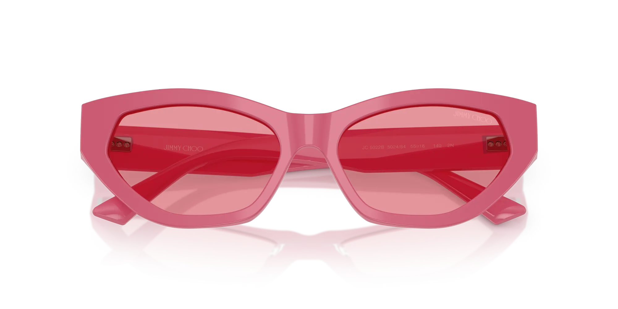 Jimmy Choo JC5022B 502484 Occhiali da sole Acetato Rosa Rosa Cat Eye Normale - immagine 2