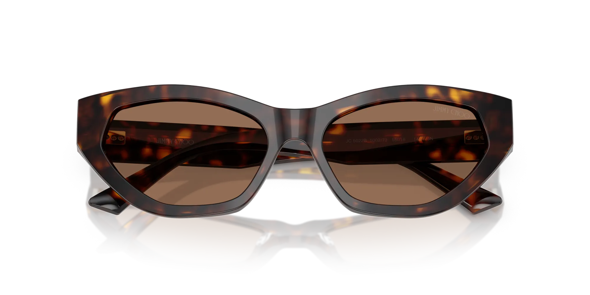 Jimmy Choo JC5022B 500273 Occhiali da sole Acetato Tartaruga Marrone Cat Eye Normale - immagine 2