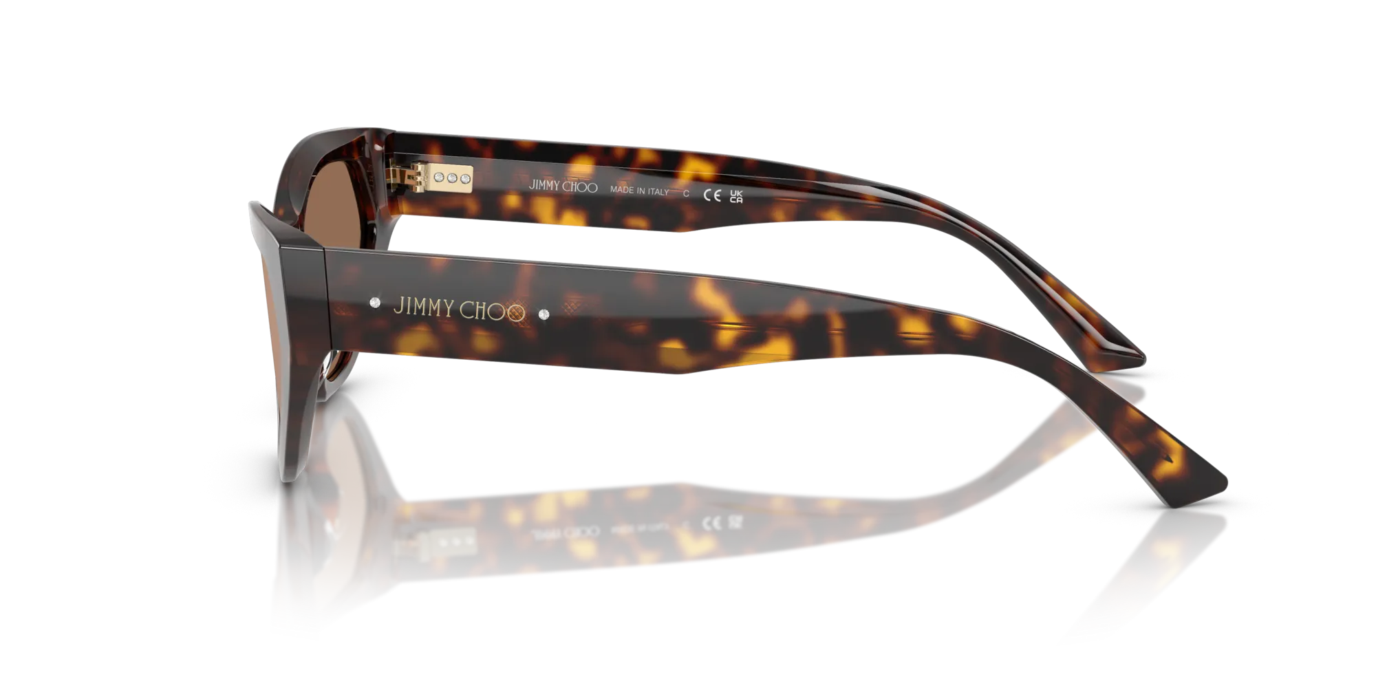 Jimmy Choo JC5022B 500273 Occhiali da sole Acetato Tartaruga Marrone Cat Eye Normale - immagine 4