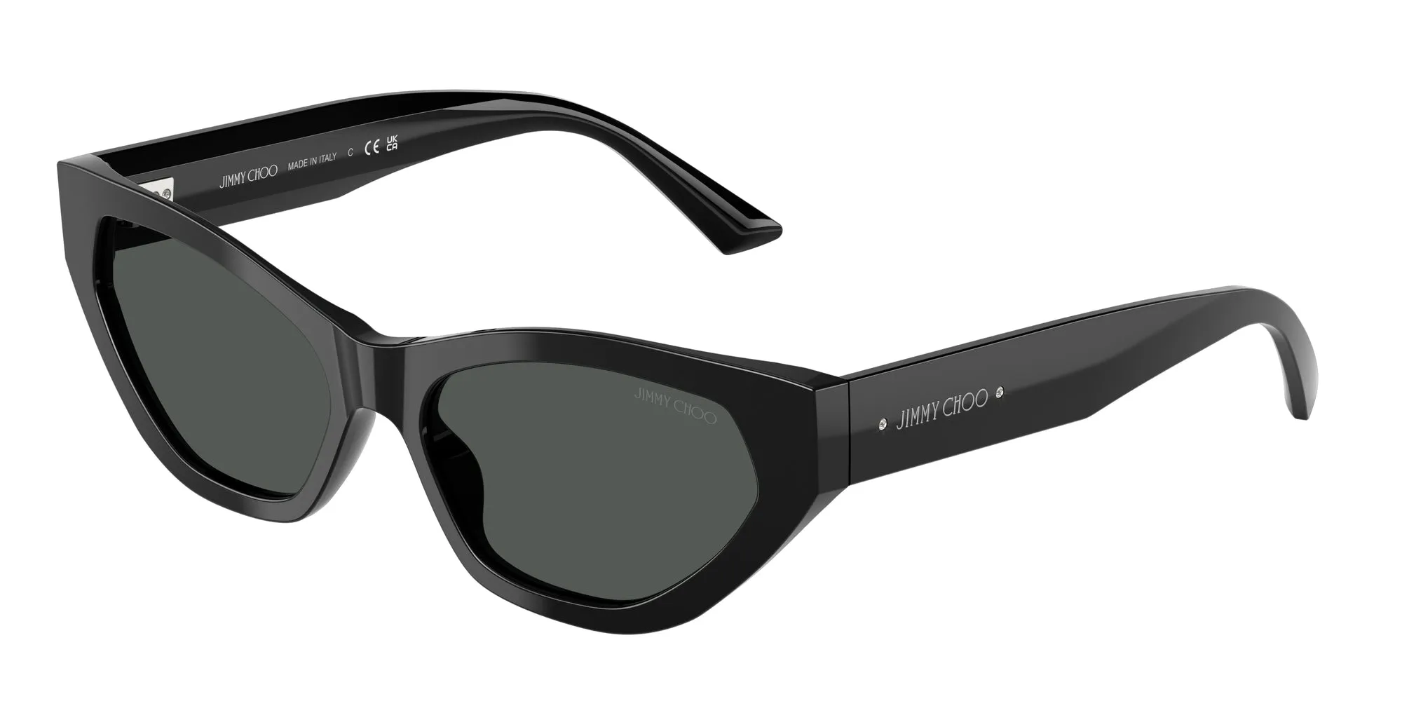 Jimmy Choo JC5022B 500087 Occhiali da sole Acetato Nero Grigio Cat Eye Normale - immagine 1