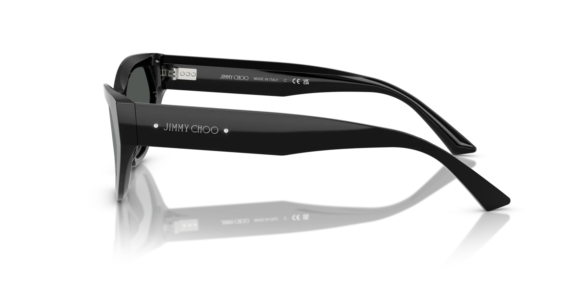 Jimmy Choo JC5022B 500087 Occhiali da sole Acetato Nero Grigio Cat Eye Normale - immagine 4