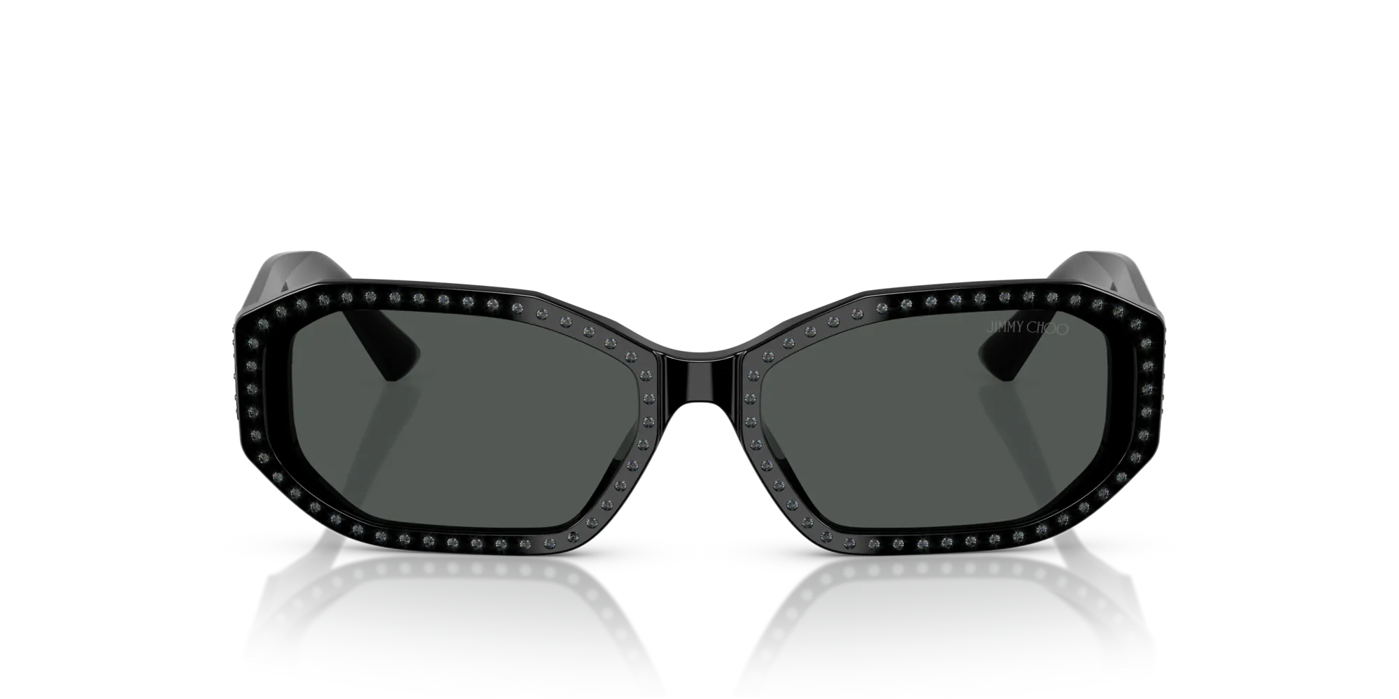 Jimmy Choo JC5021BU 505487 Occhiali da sole Acetato Nero Grigio Rotonda Normale - immagine 3