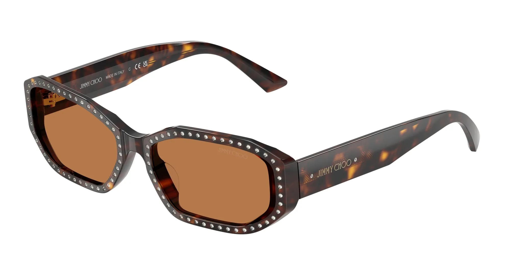 Jimmy Choo JC5021BU 500273 Occhiali da sole Acetato Tartaruga Marrone Rotonda Normale - immagine 1