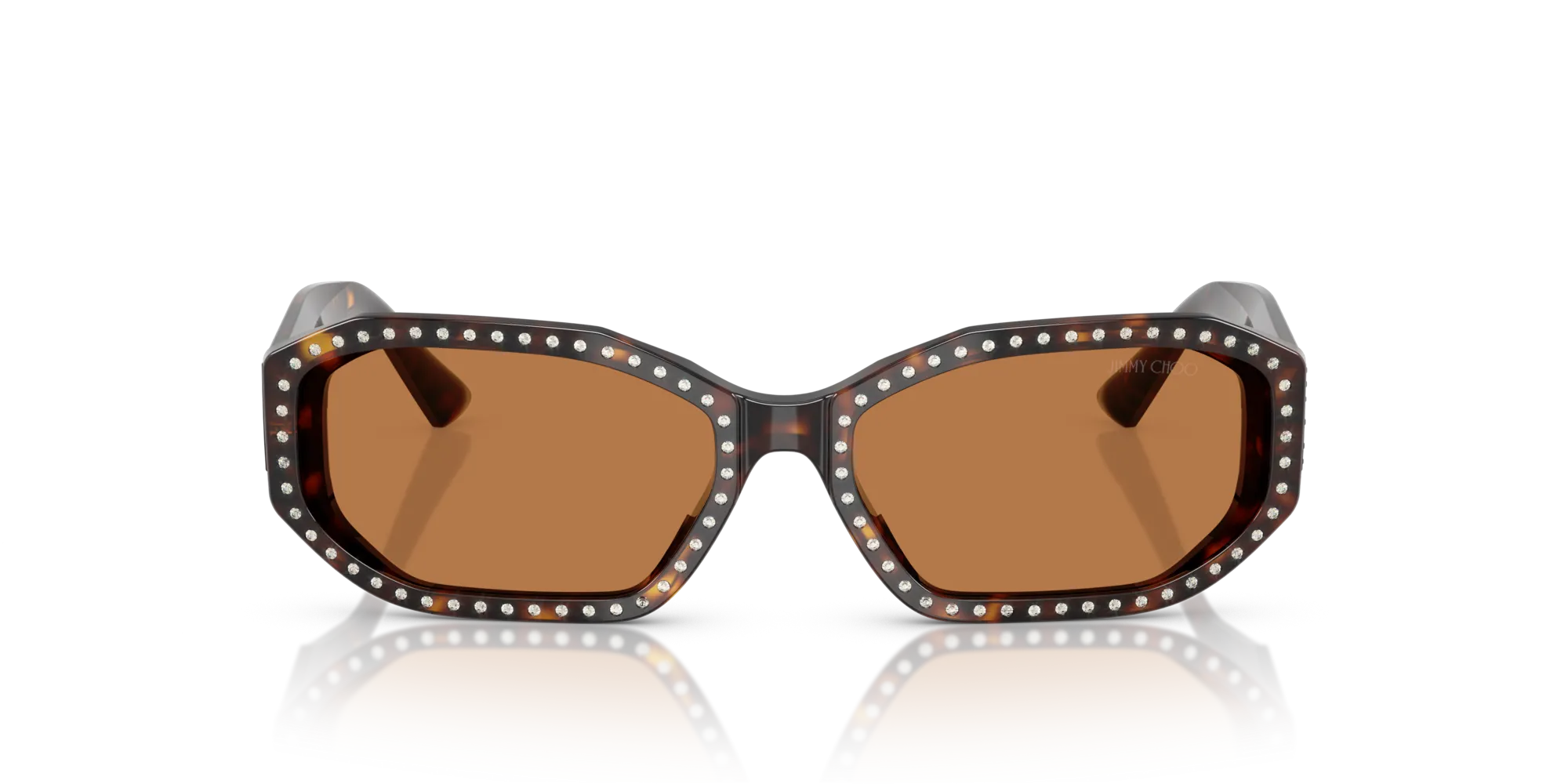 Jimmy Choo JC5021BU 500273 Occhiali da sole Acetato Tartaruga Marrone Rotonda Normale - immagine 3