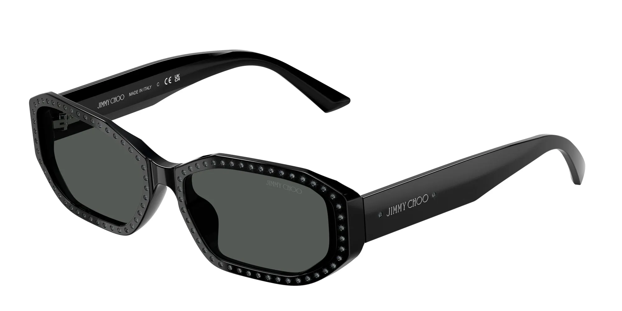 Jimmy Choo JC5021BU 500087 Occhiali da sole Acetato Nero Grigio Rotonda Normale - immagine 1