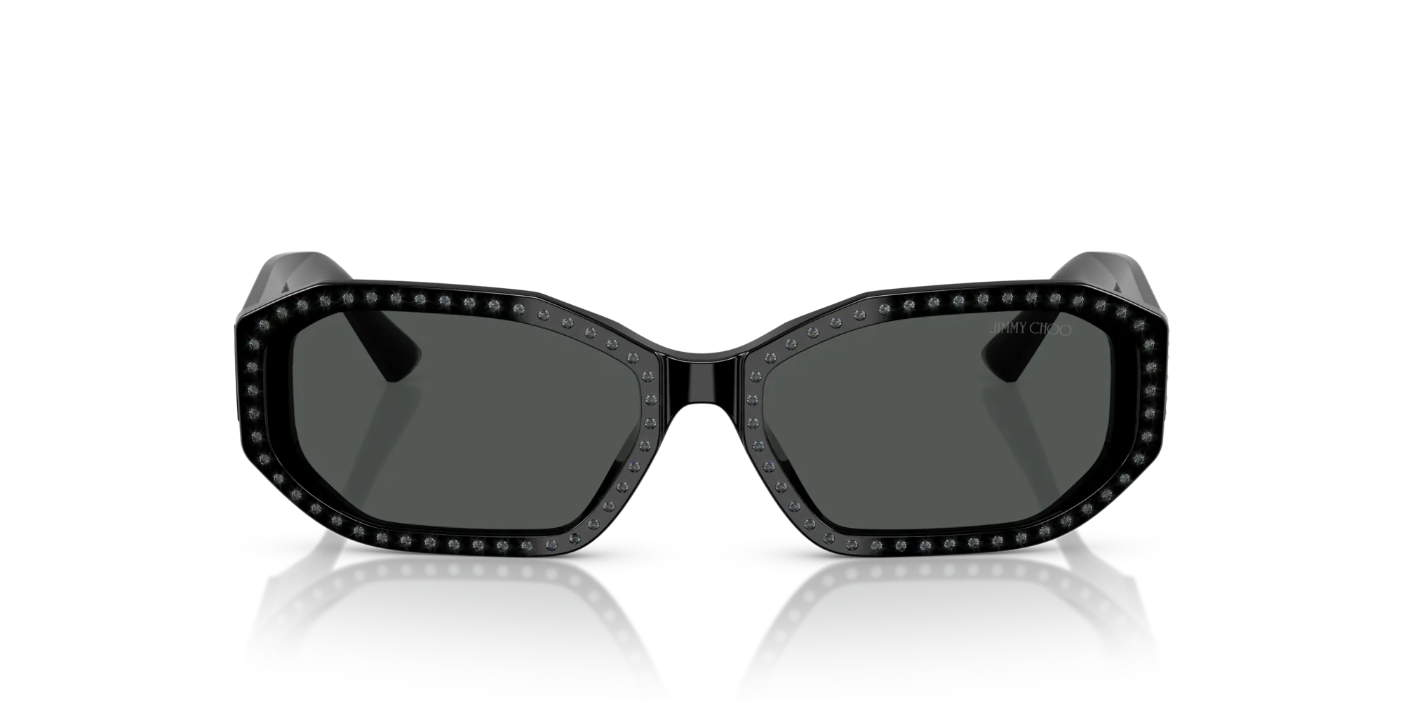 Jimmy Choo JC5021BU 500087 Occhiali da sole Acetato Nero Grigio Rotonda Normale - immagine 3