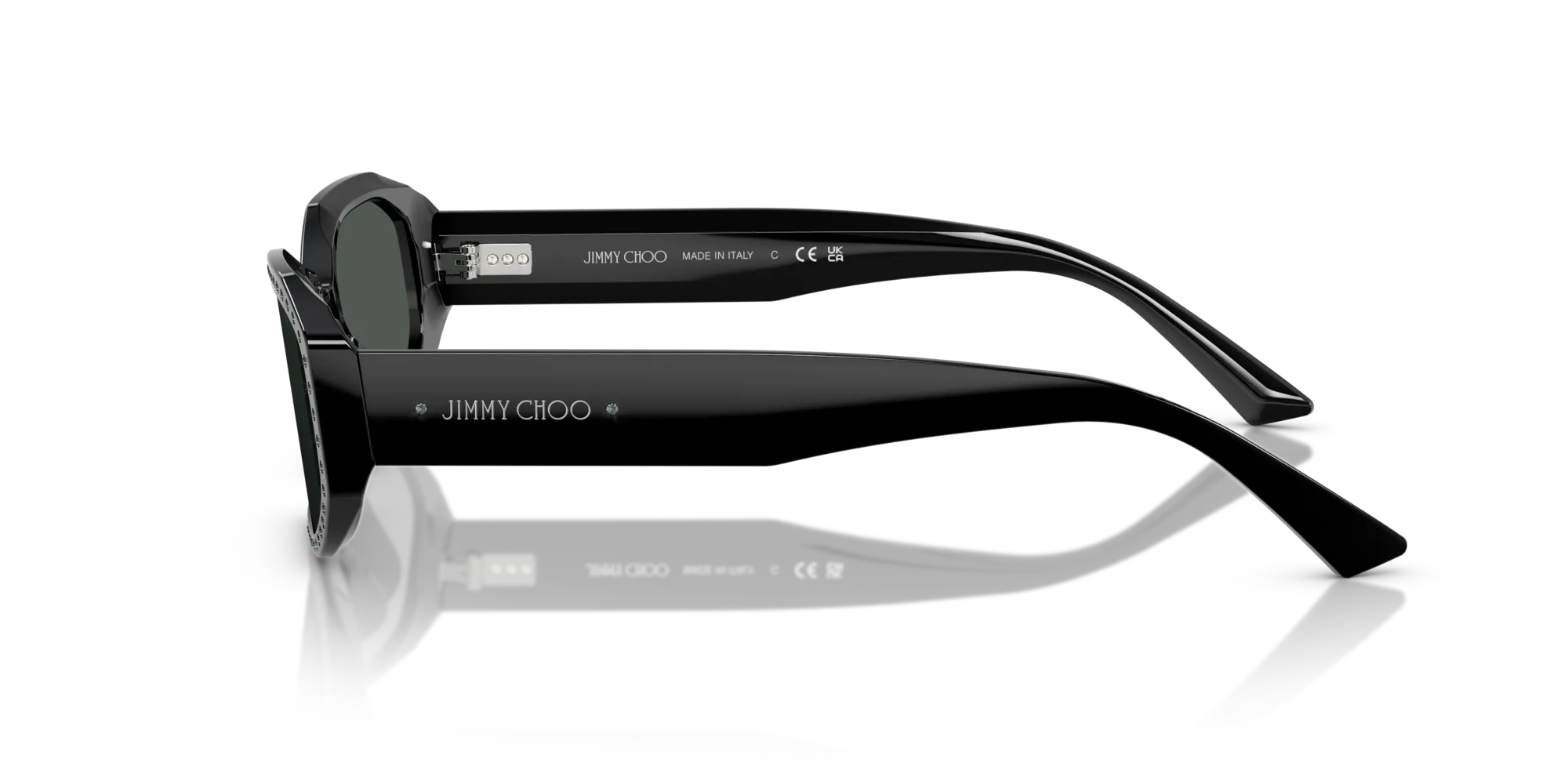Jimmy Choo JC5021BU 500087 Occhiali da sole Acetato Nero Grigio Rotonda Normale - immagine 4