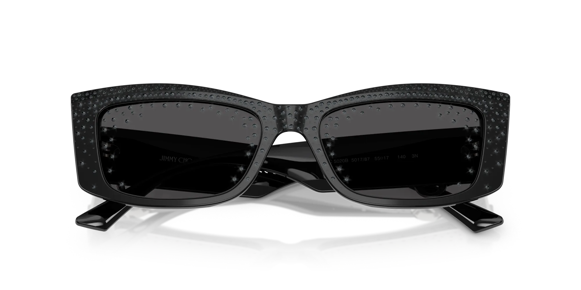 Jimmy Choo JC5020B 501787 Occhiali da sole Acetato Nero Grigio Pillow Normale - immagine 2