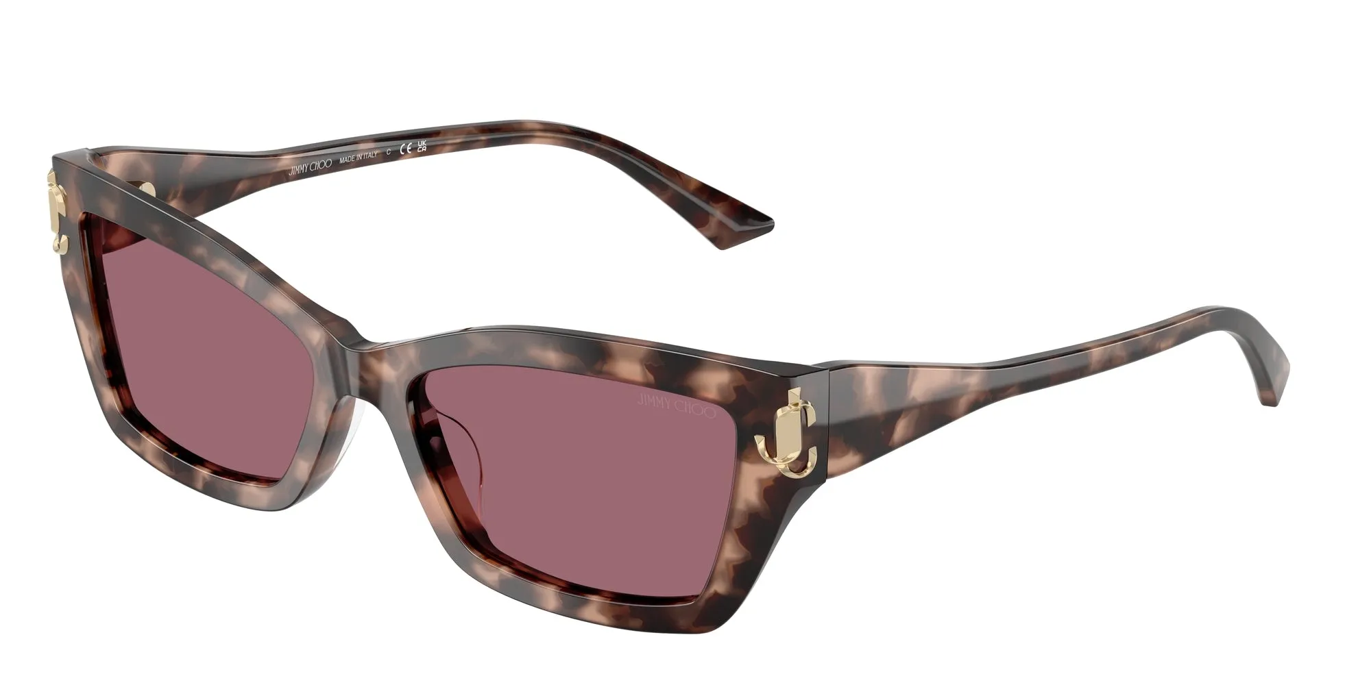 Jimmy Choo JC5011U 50701A Occhiali da sole Acetato Tartaruga Viola Cat Eye Normale - immagine 1