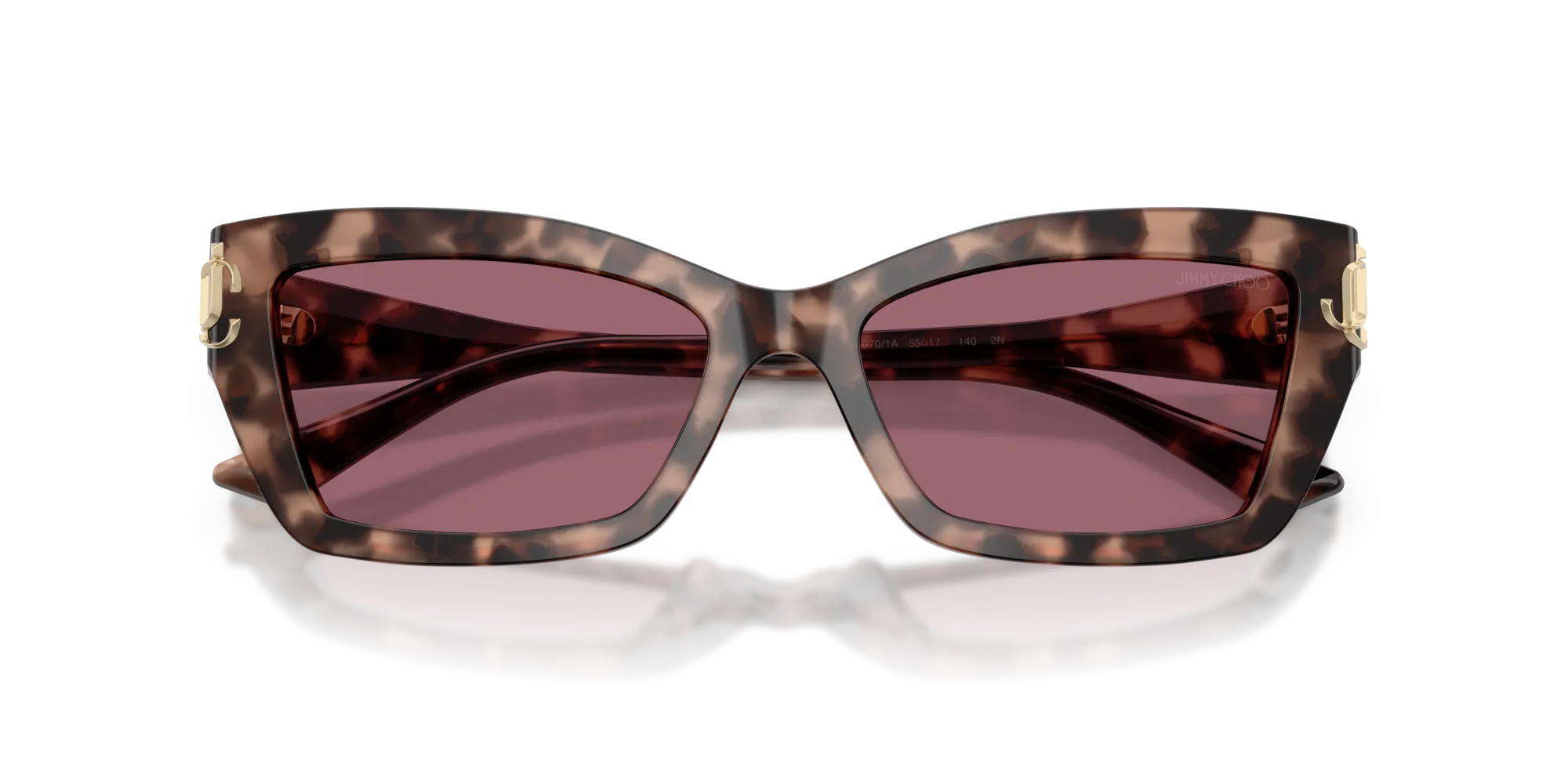 Jimmy Choo JC5011U 50701A Occhiali da sole Acetato Tartaruga Viola Cat Eye Normale - immagine 2