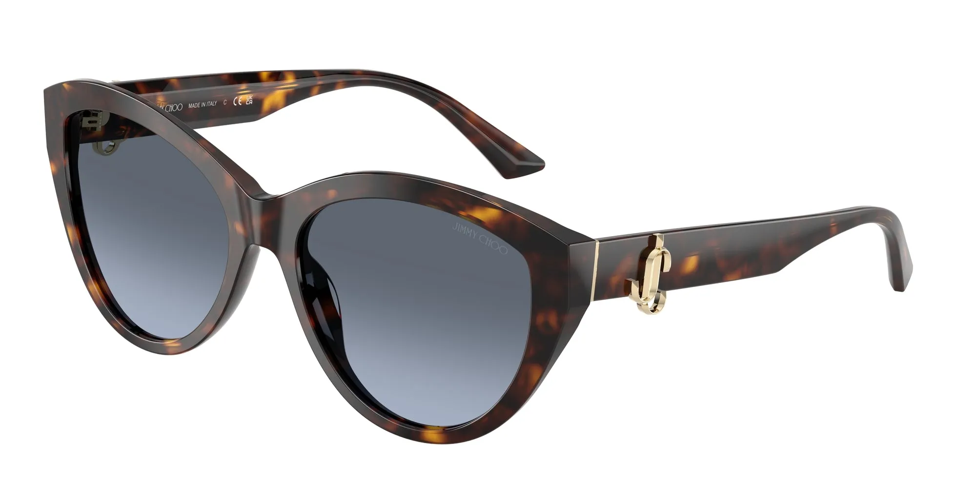 Jimmy Choo JC5007 50028F Occhiali da sole Acetato Tartaruga Blu Pantos Normale Sfumato - immagine 1