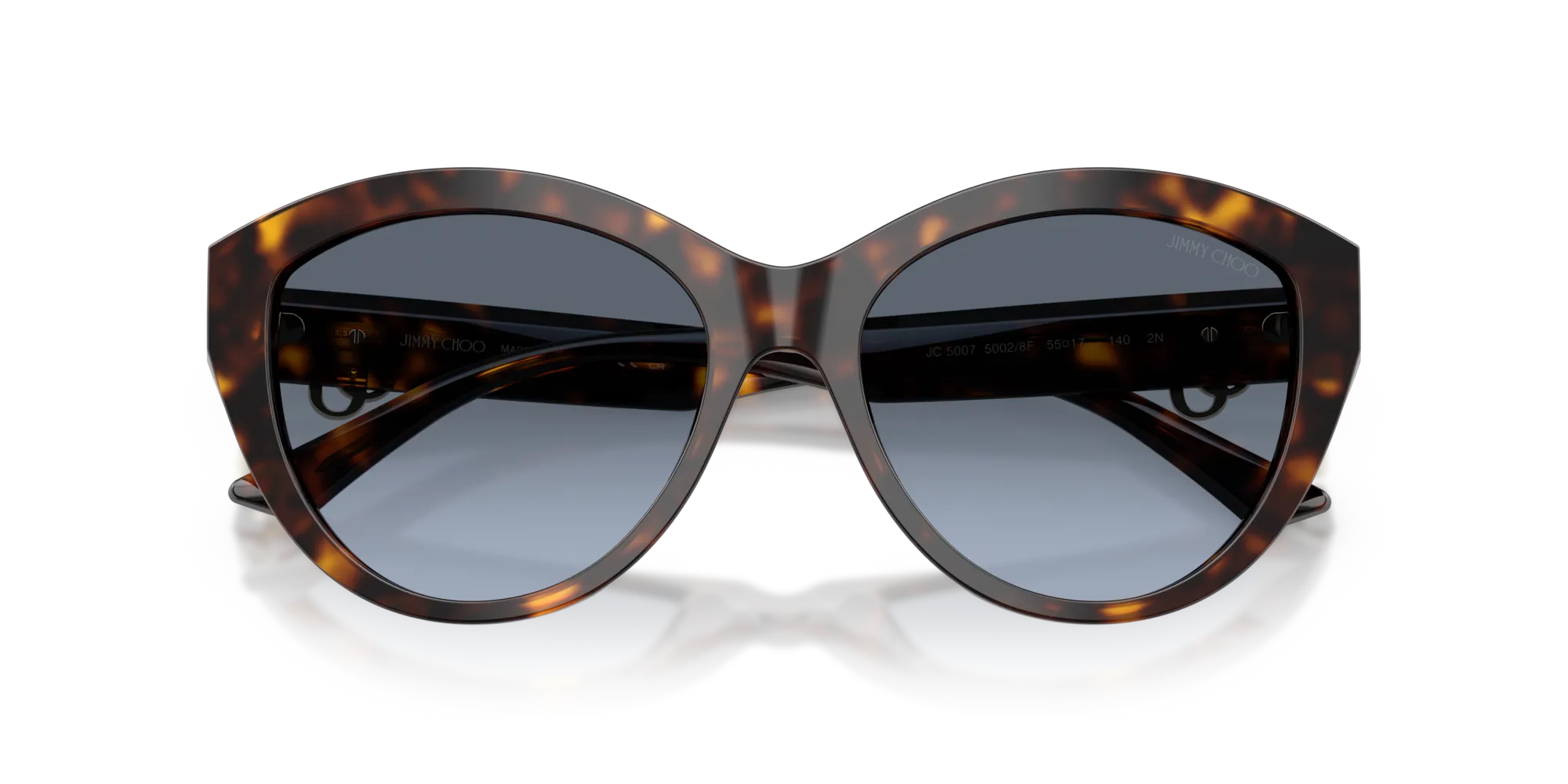 Jimmy Choo JC5007 50028F Occhiali da sole Acetato Tartaruga Blu Pantos Normale Sfumato - immagine 2