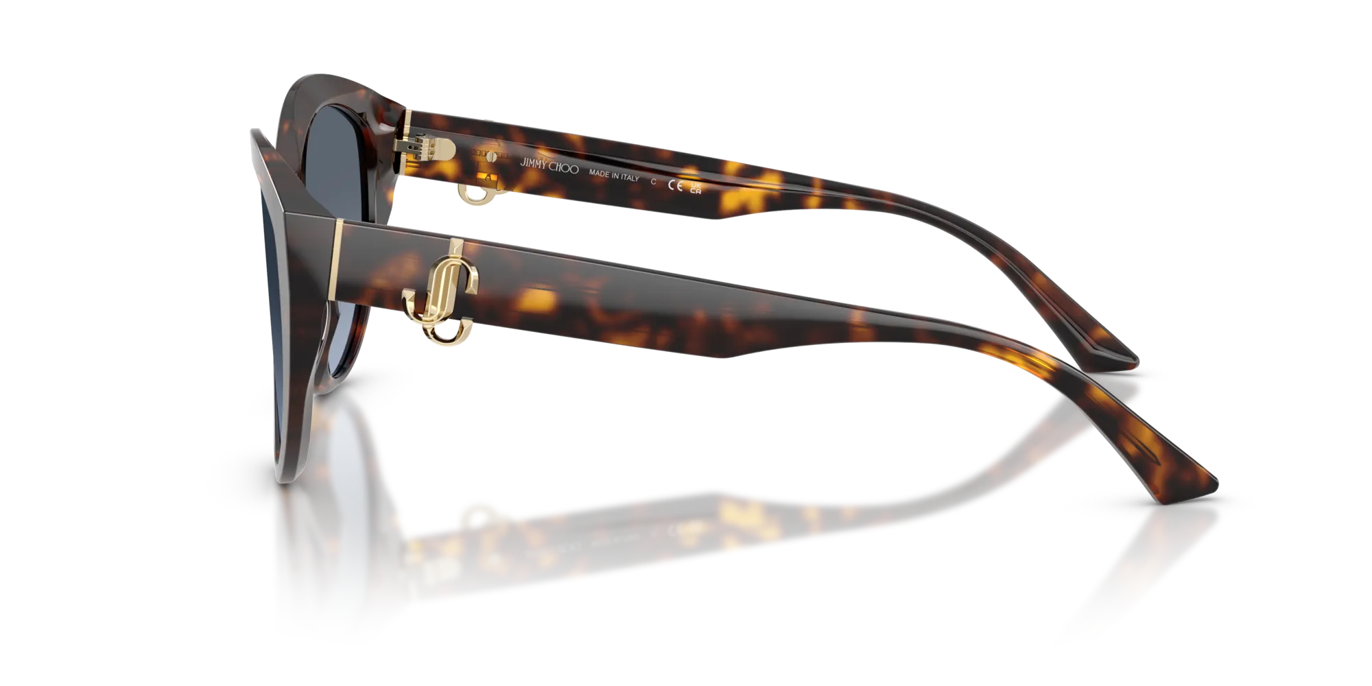 Jimmy Choo JC5007 50028F Occhiali da sole Acetato Tartaruga Blu Pantos Normale Sfumato - immagine 4