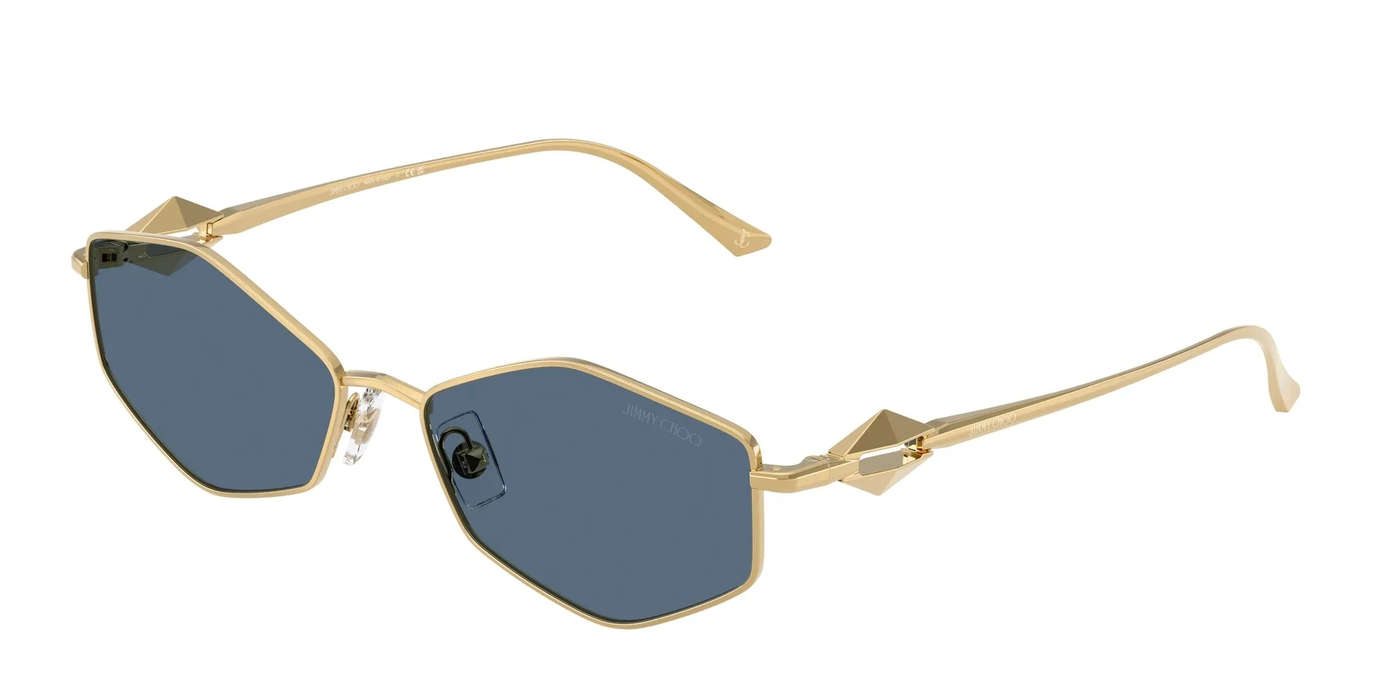 Jimmy Choo JC4017 302380 Occhiali da sole Metallo Oro Blu Rotonda Normale - immagine 1
