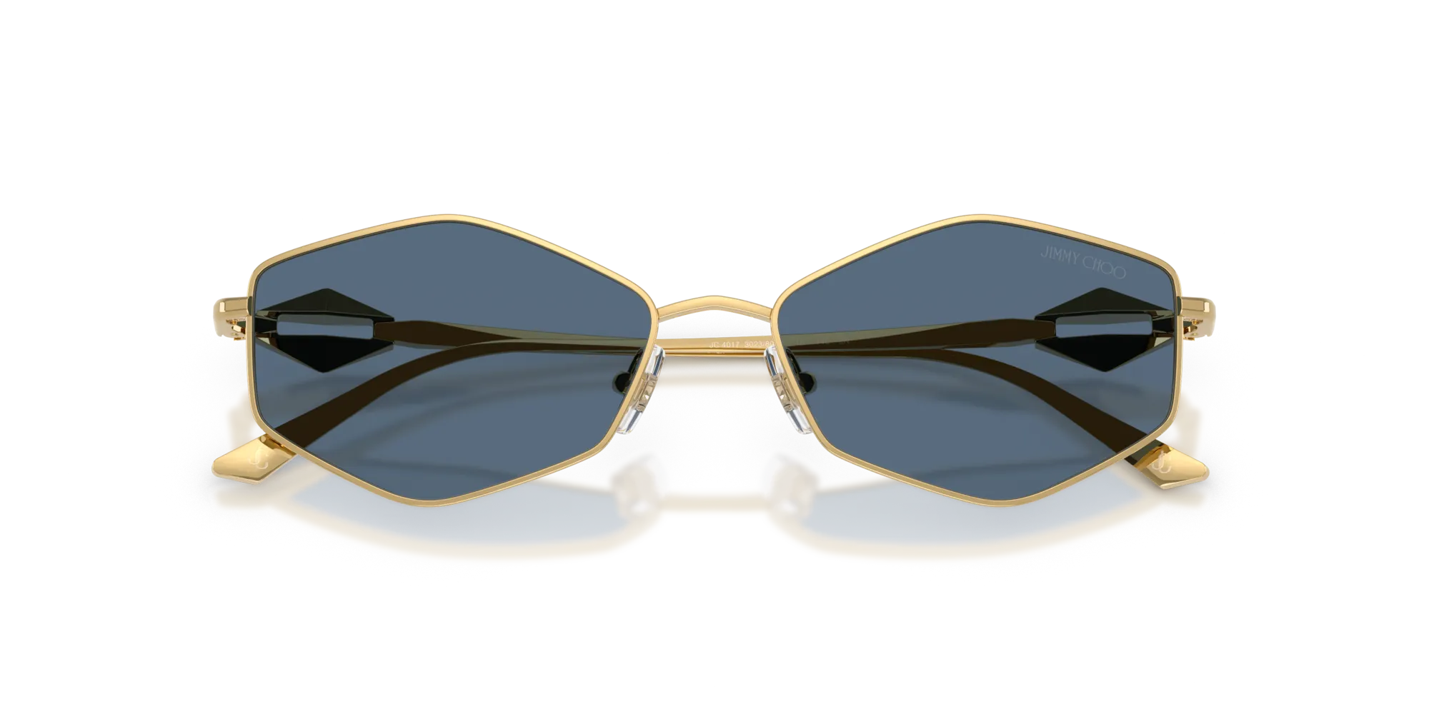 Jimmy Choo JC4017 302380 Occhiali da sole Metallo Oro Blu Rotonda Normale - immagine 2