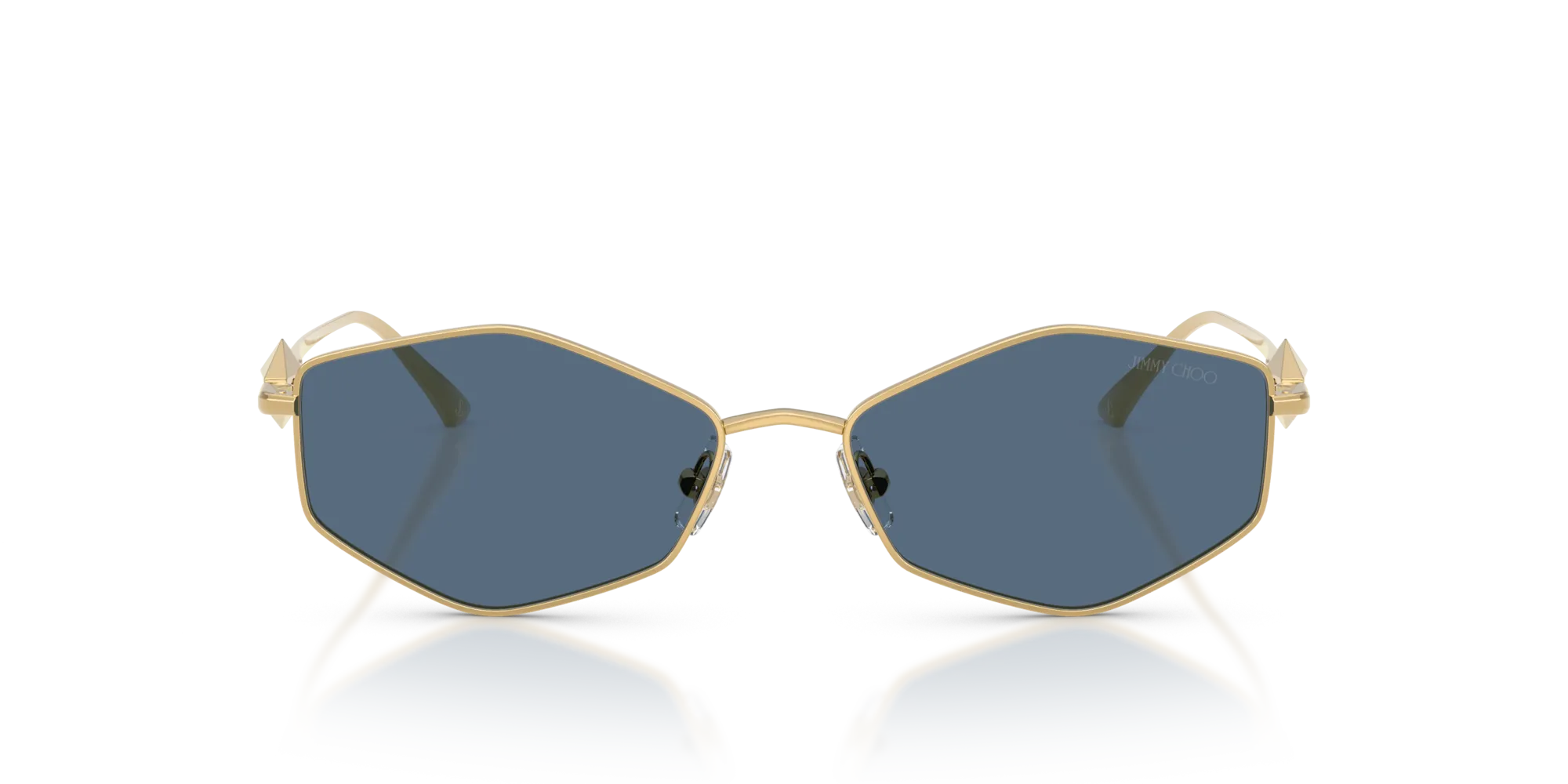 Jimmy Choo JC4017 302380 Occhiali da sole Metallo Oro Blu Rotonda Normale - immagine 3
