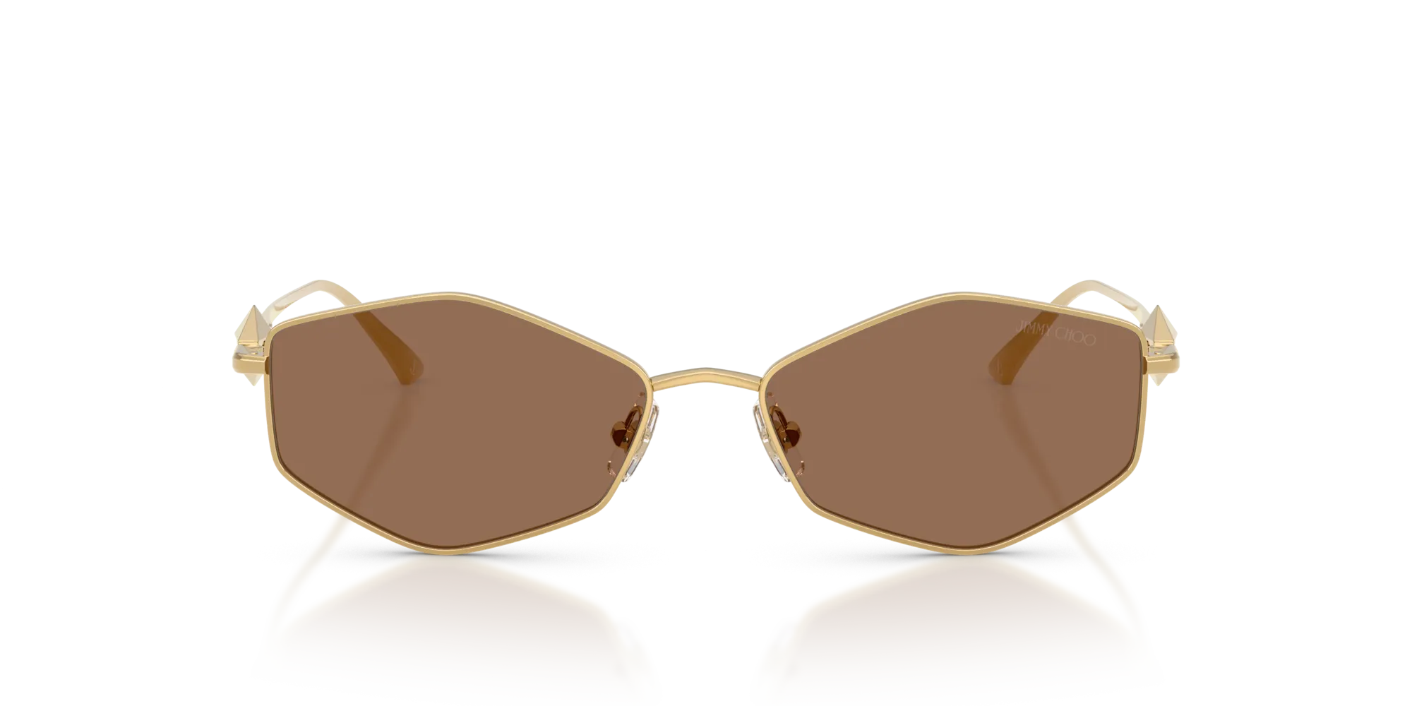 Jimmy Choo JC4017 302373 Occhiali da sole Metallo Oro Marrone Rotonda Normale - immagine 3