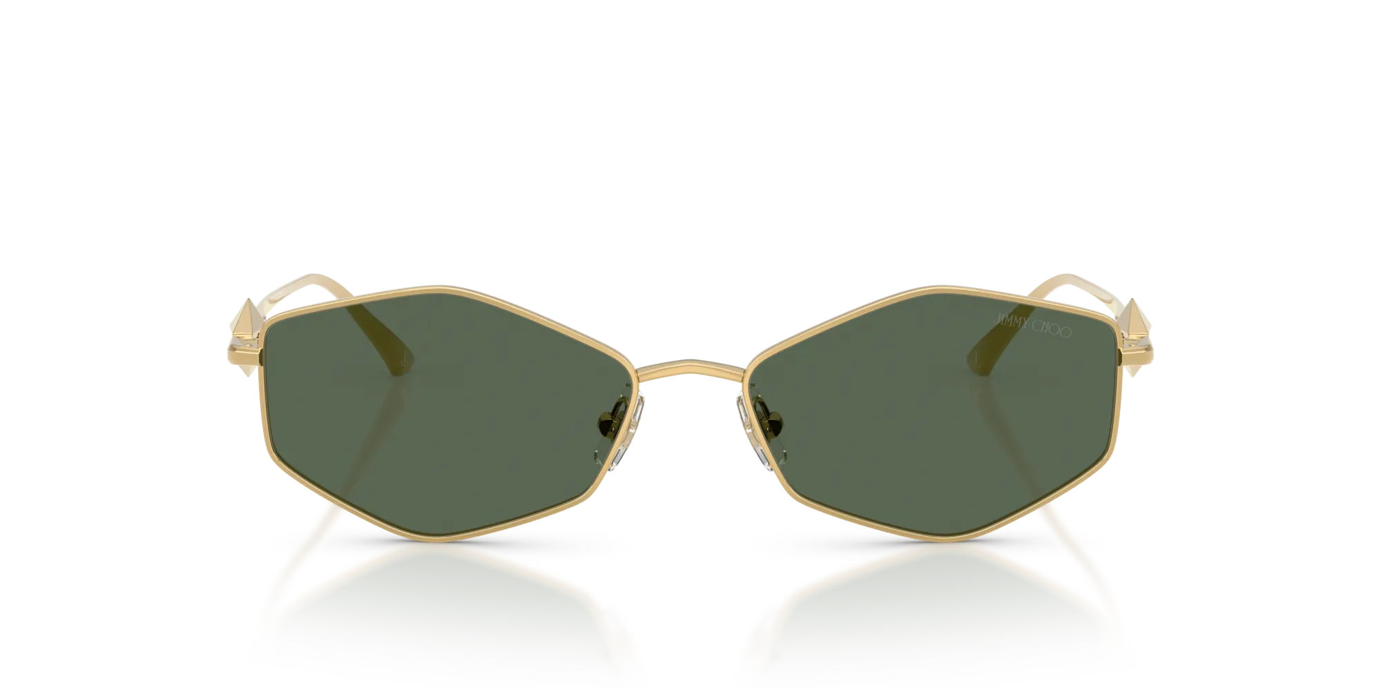 Jimmy Choo JC4017 302371 Occhiali da sole Metallo Oro Verde Rotonda Normale - immagine 3