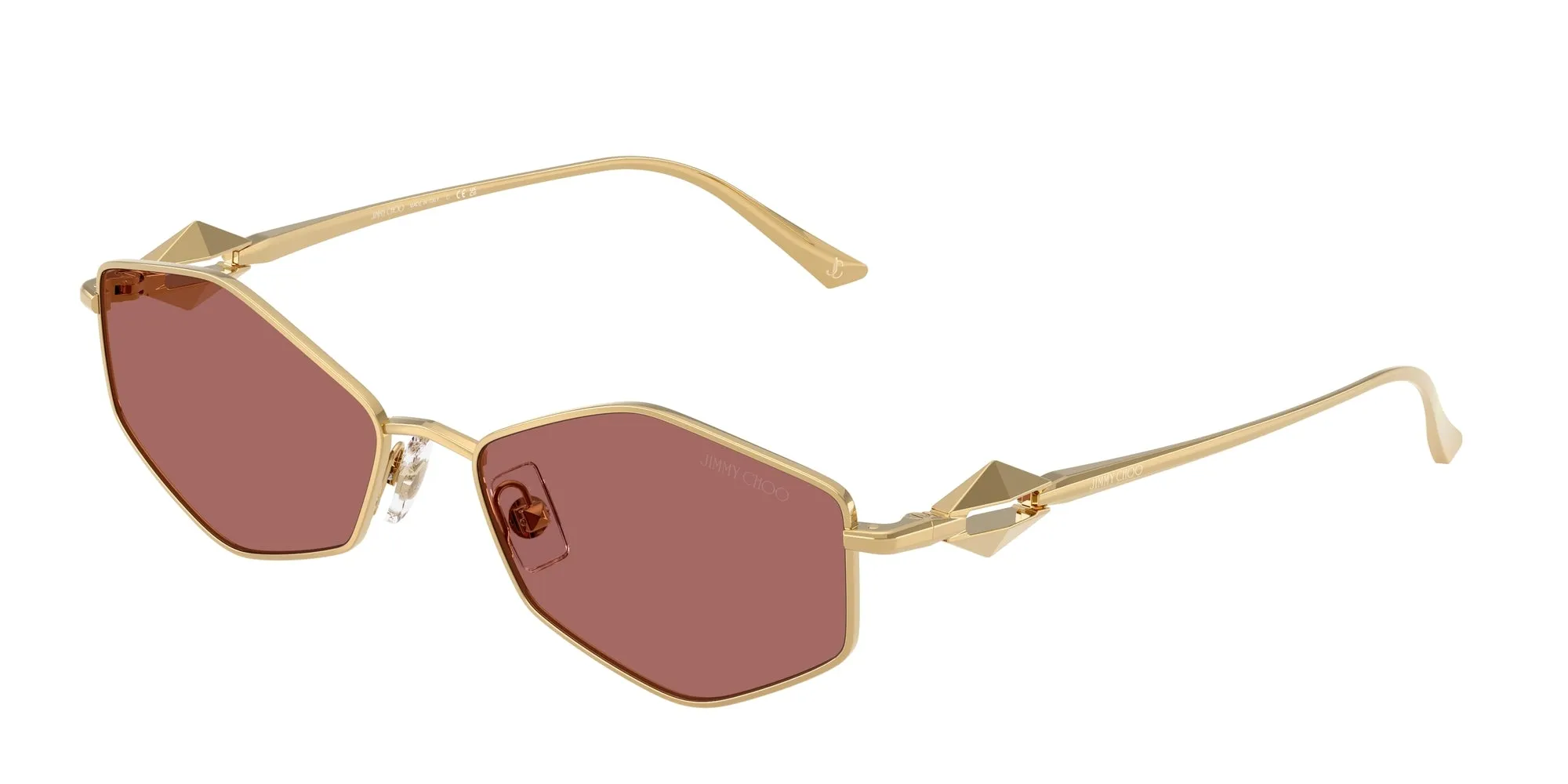 Jimmy Choo JC4017 302369 Occhiali da sole Metallo Oro Viola Rotonda Normale - immagine 1