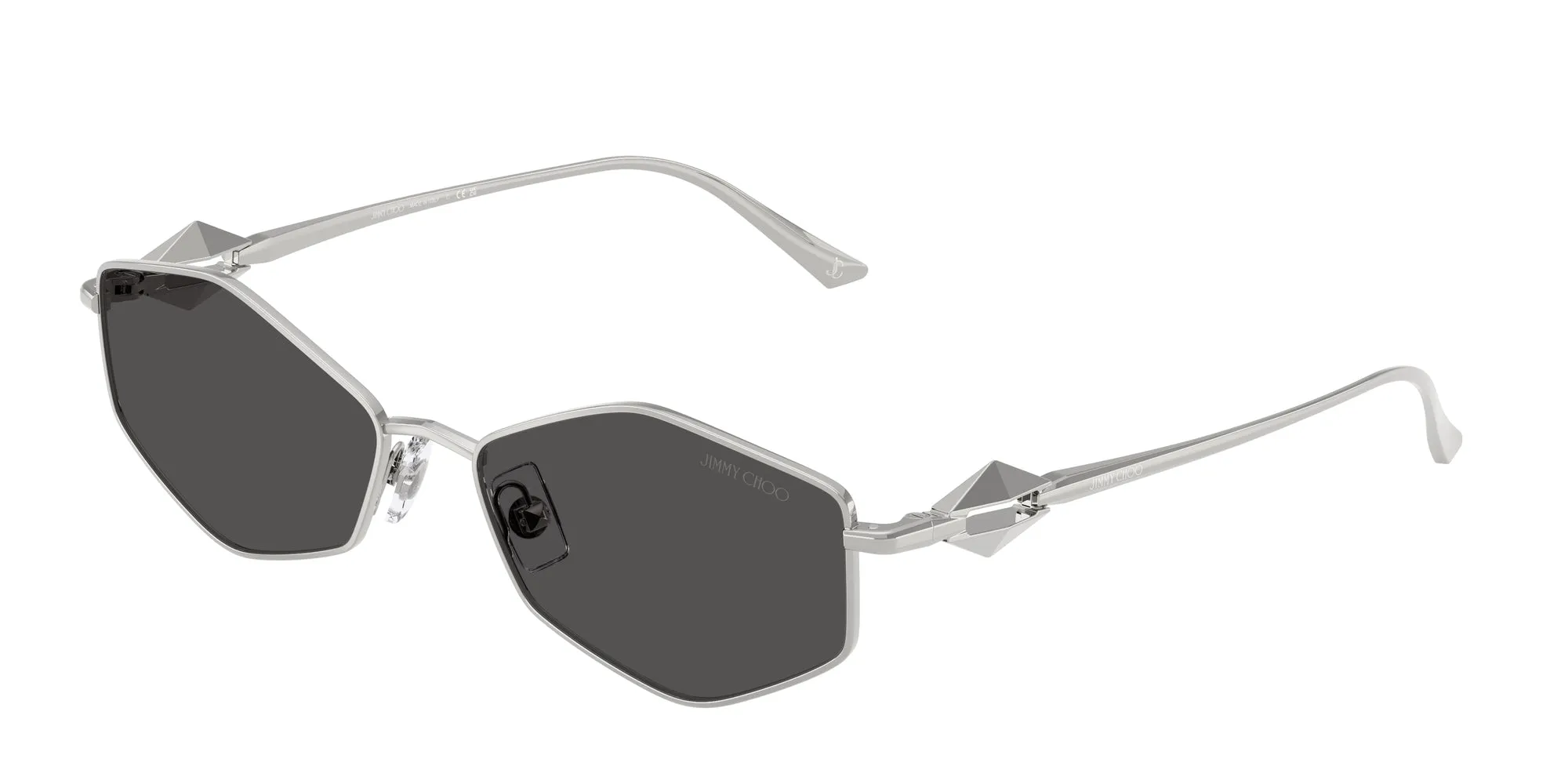 Jimmy Choo JC4017 300287 Occhiali da sole Metallo Argento Grigio Rotonda Normale - immagine 1